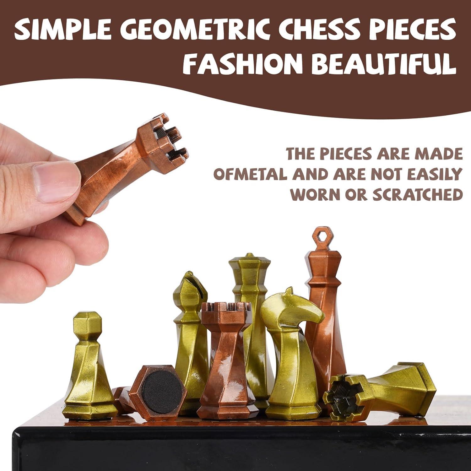 Juego de Ajedrez de Metal Agirlgle 38.1 cm Piezas de Cromo