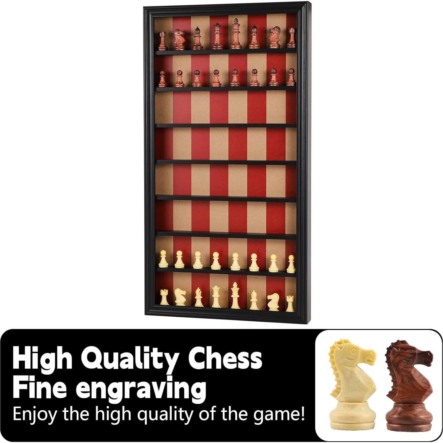 Juego de Ajedrez de Madera Vertical Wahartoly 72.4x39.1cm