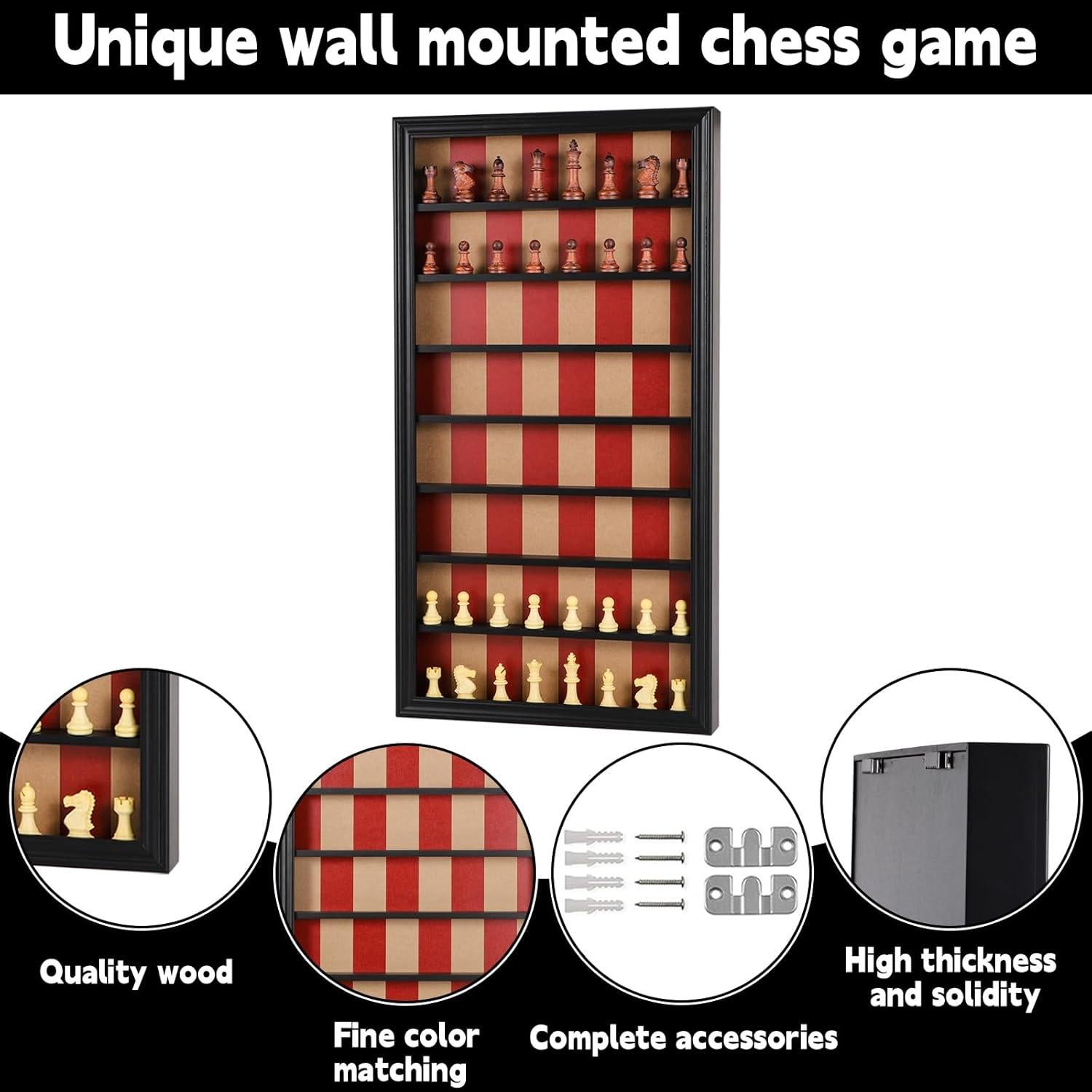 Juego de Ajedrez de Madera Vertical Wahartoly 72.4x39.1cm