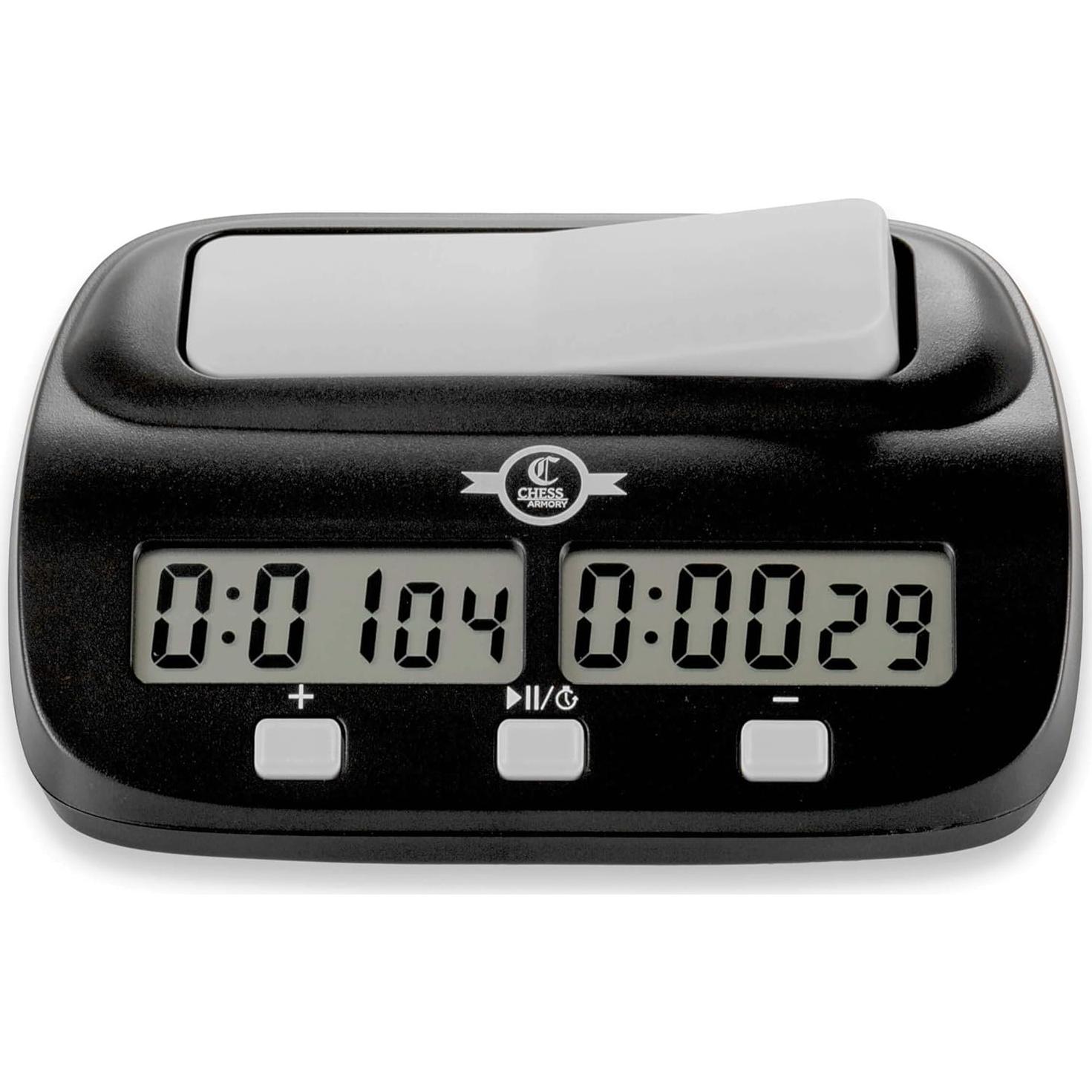 Conjunto de Ajedrez de Madera 38 cm con Reloj Chess Armory