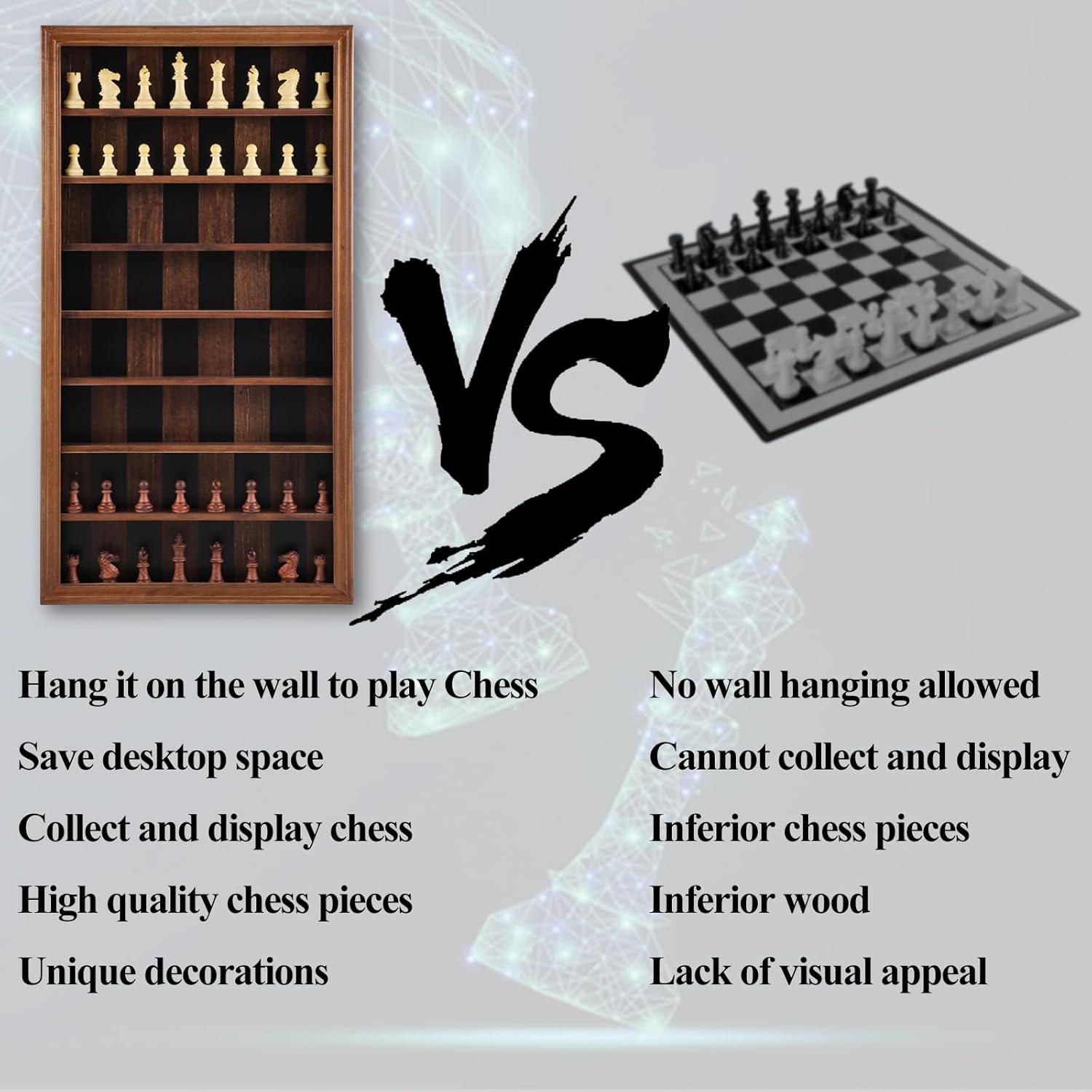 Juego de Ajedrez de Pared de Madera Grhonior 72.4x39.1 cm