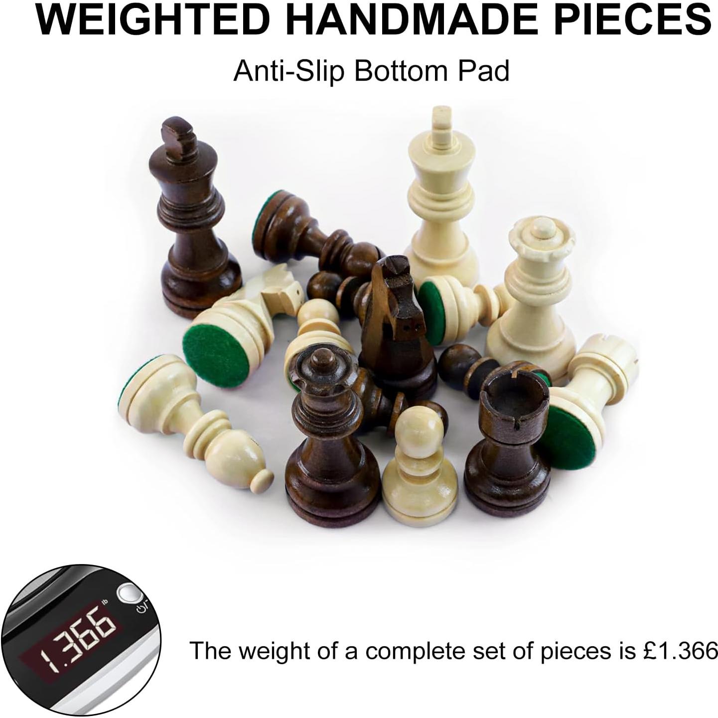 Piezas de Ajedrez de Madera LEAP 32 Piezas con 2 Reinas Extra