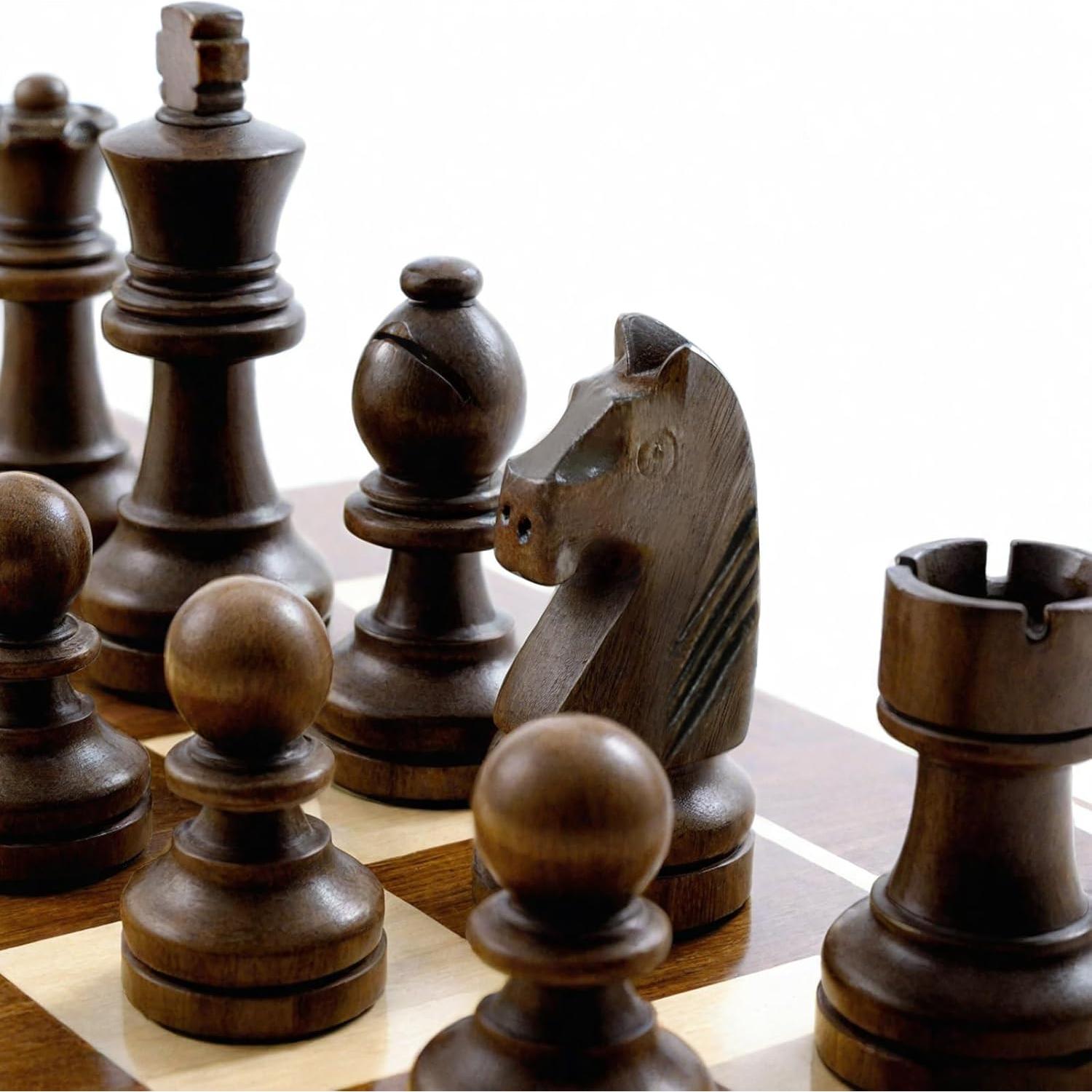 Piezas de Ajedrez de Madera LEAP 32 Piezas con 2 Reinas Extra