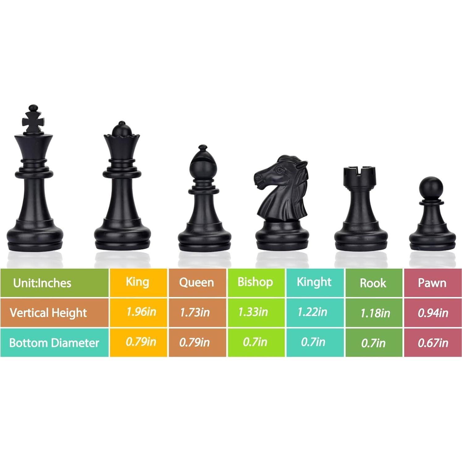 Juego de Ajedrez Magnético Plegable ColorGo 25.2 cm con 2 Reinas Extra