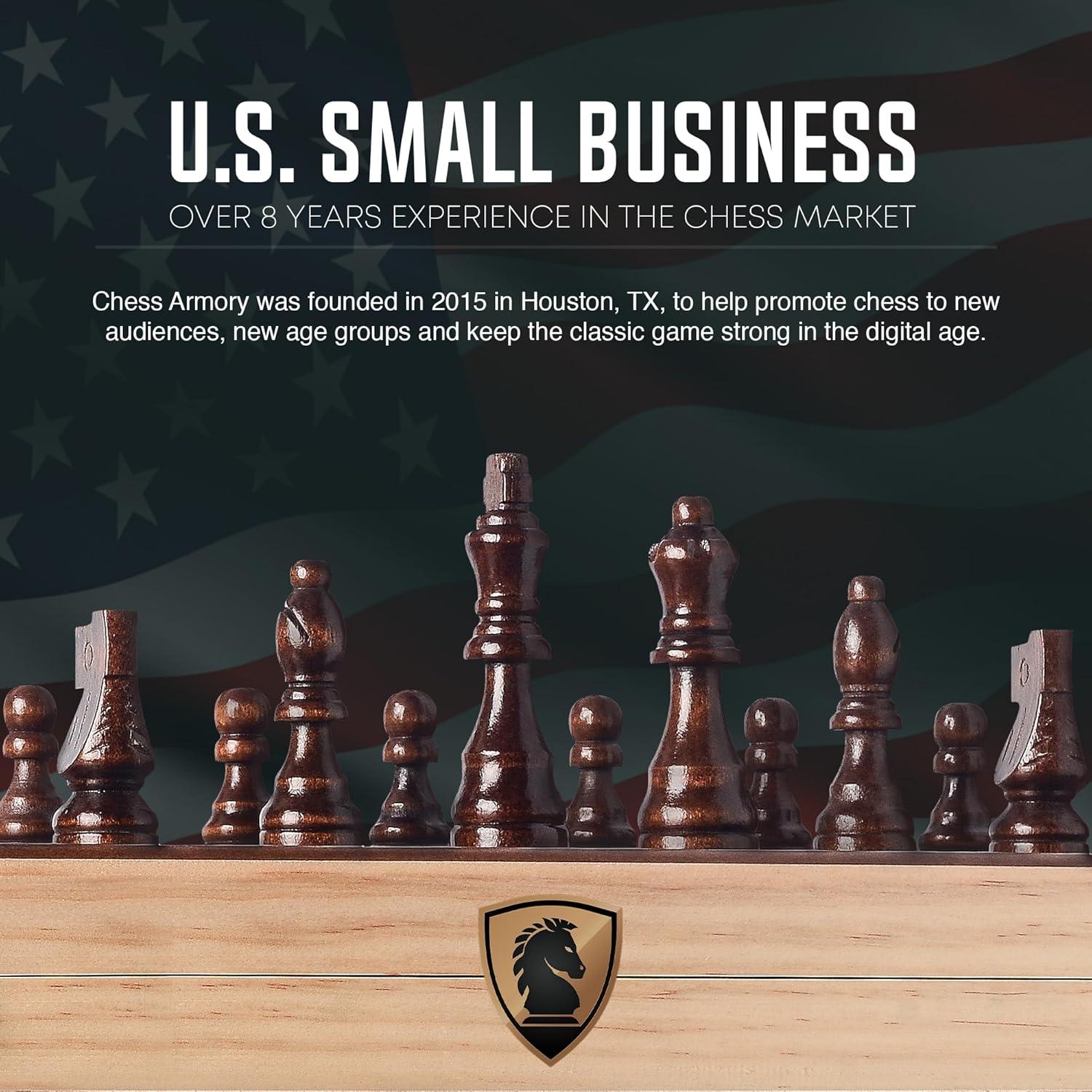 Conjunto de Ajedrez Magnético de Madera 38 cm Chess Armory