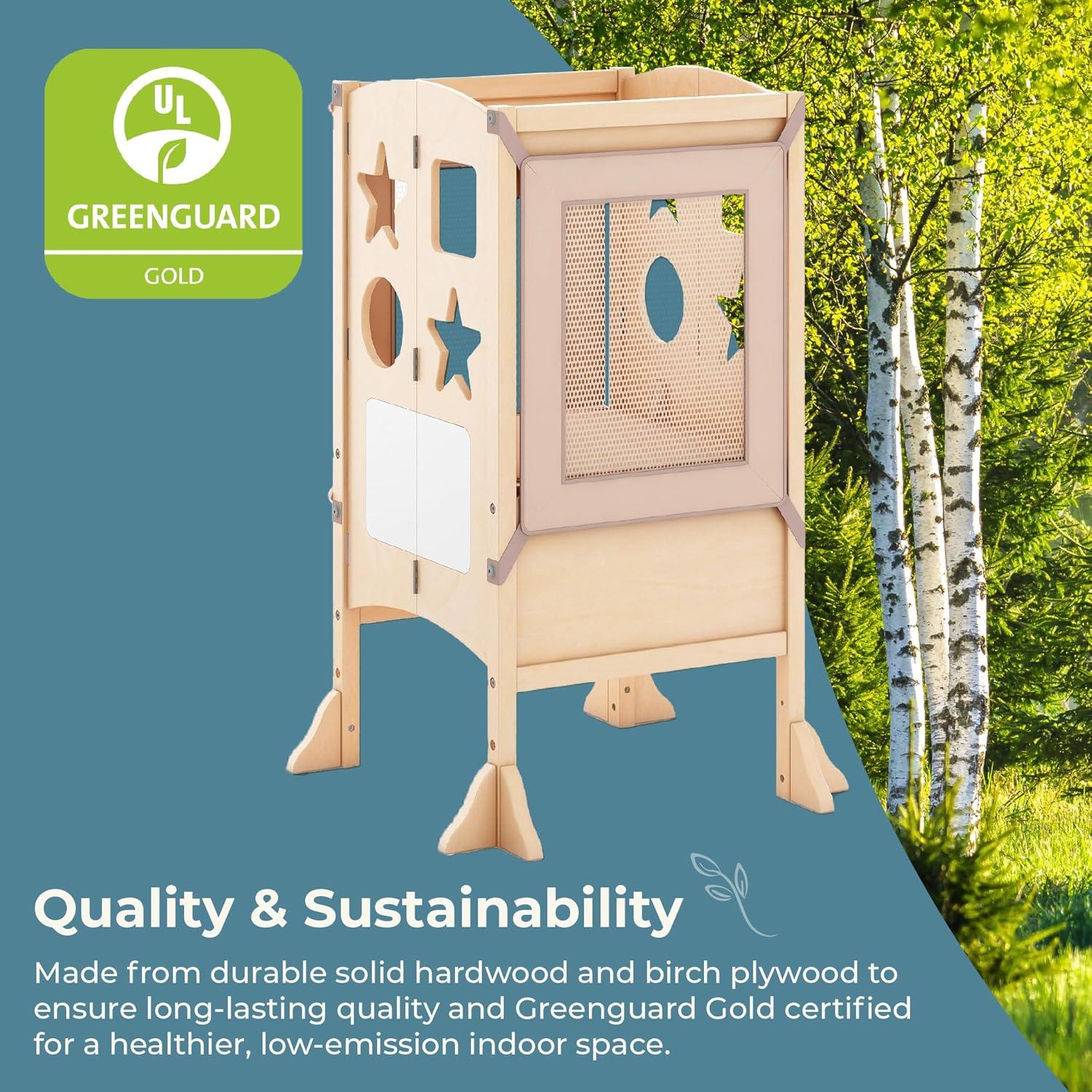 Torre de Ayuda Clásica GuíaCraft para Niños - Gris, Plegable y Ajustable