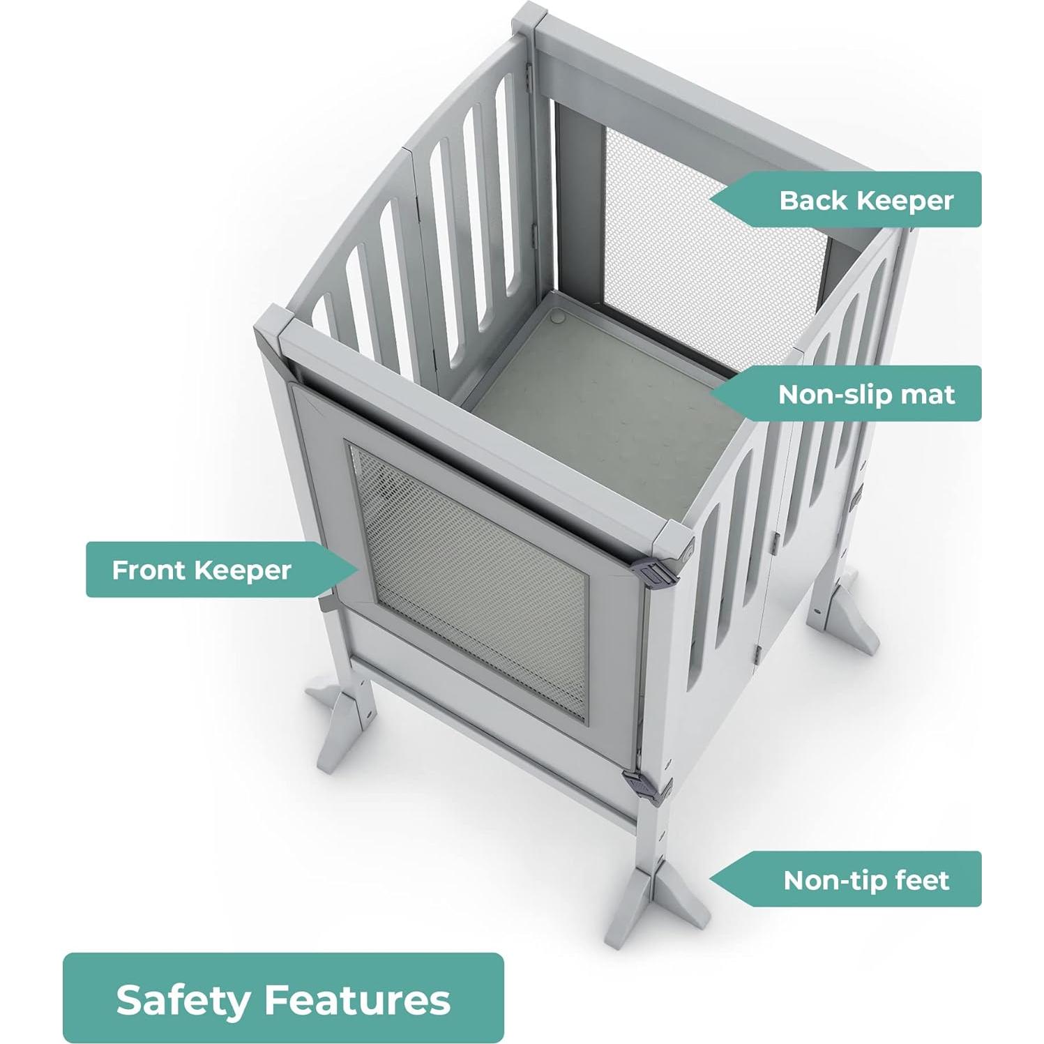 Taburete de Cocina Plegable Guidecraft Gris - Altura Ajustable
