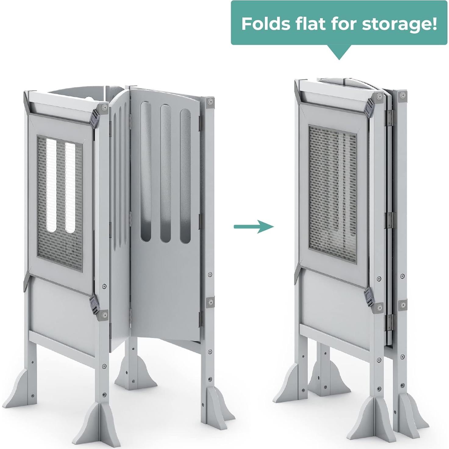 Taburete de Cocina Plegable Guidecraft Gris - Altura Ajustable