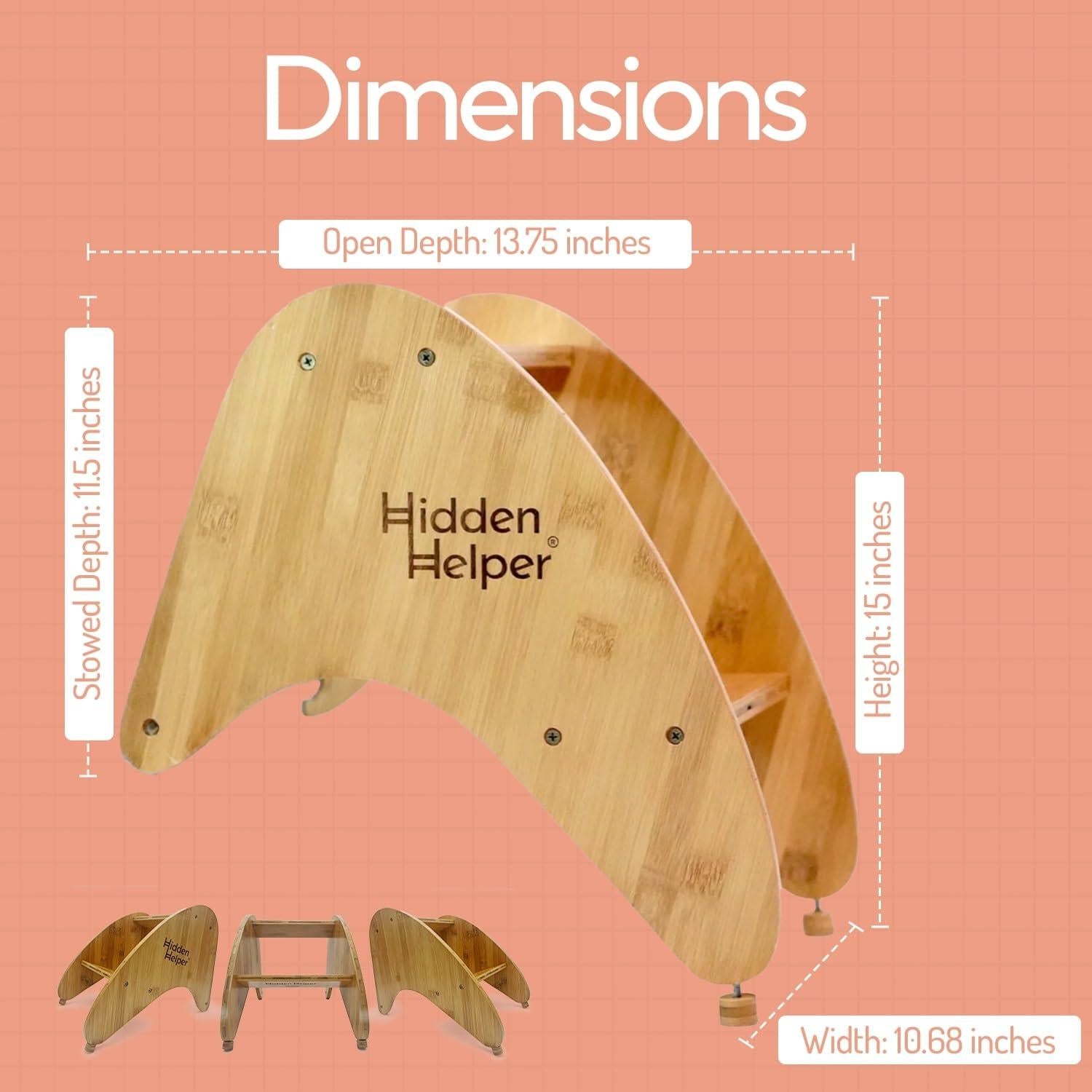 Taburete Plegable Hidden Helper para Niños de Madera 2 Pasos