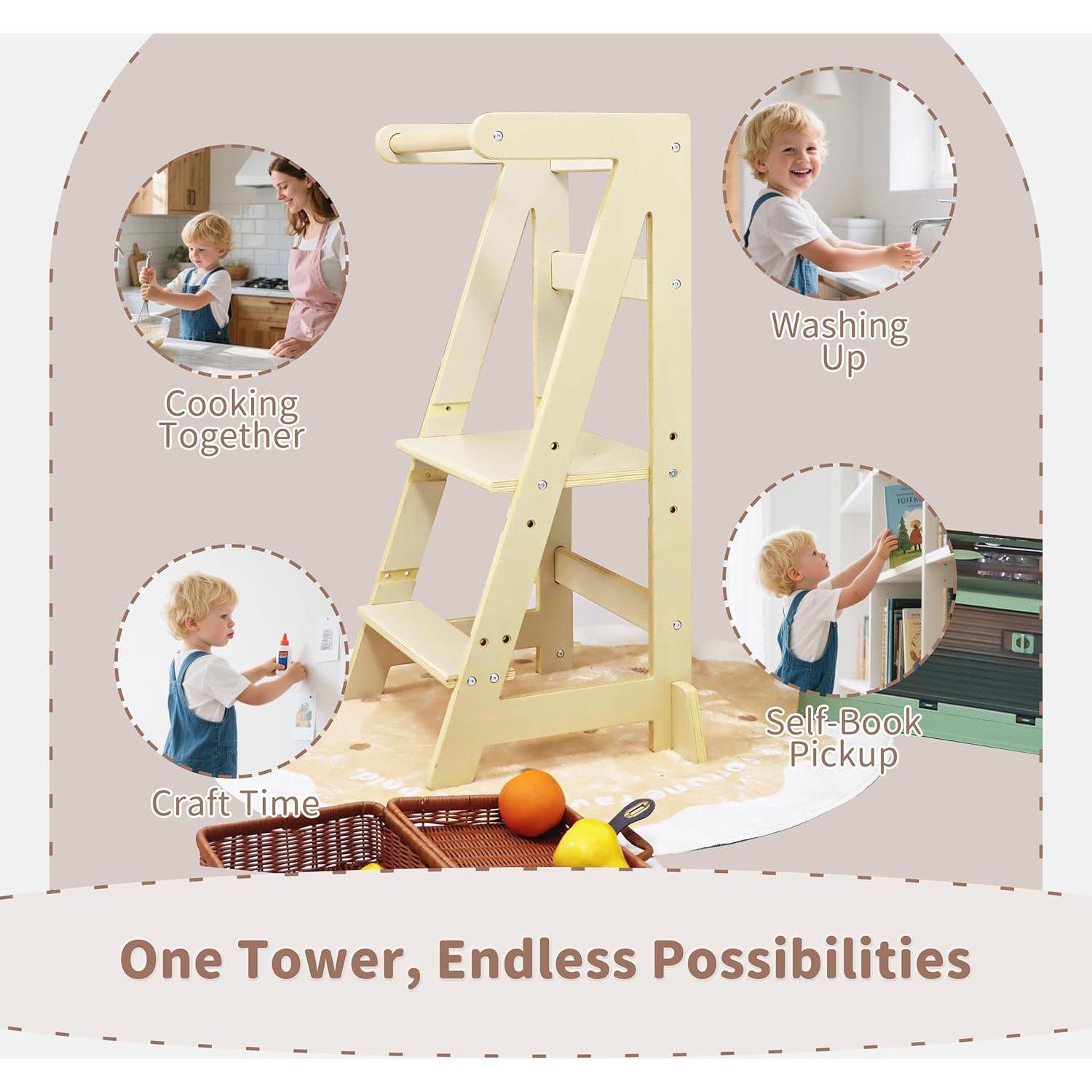 Escalera de Cocina Damoch® para Niños - Torre de Ayuda Ajustable