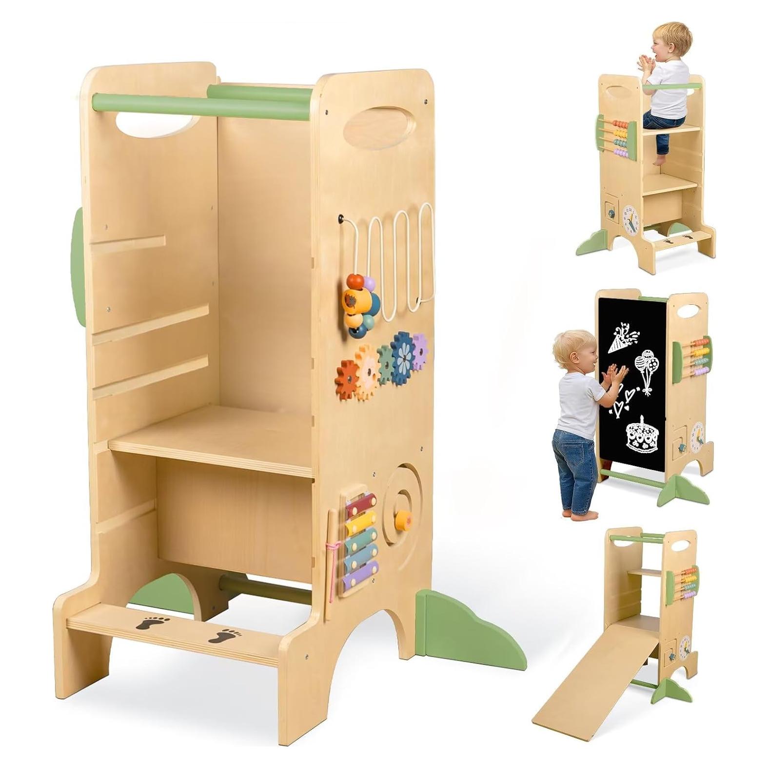 Torre de Aprendizaje aiwo 4 en 1 para Niños, Altura Ajustable