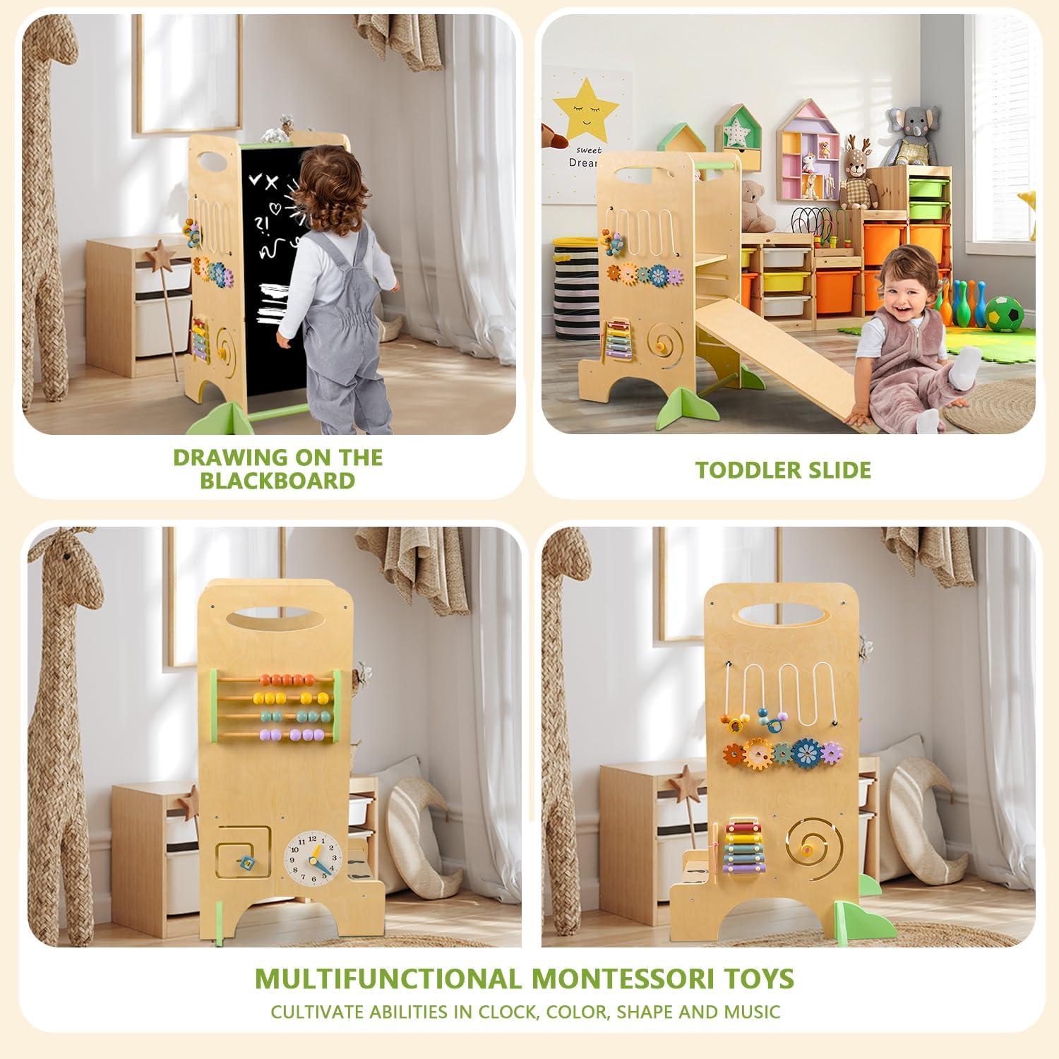 Torre de Aprendizaje aiwo 4 en 1 para Niños, Altura Ajustable