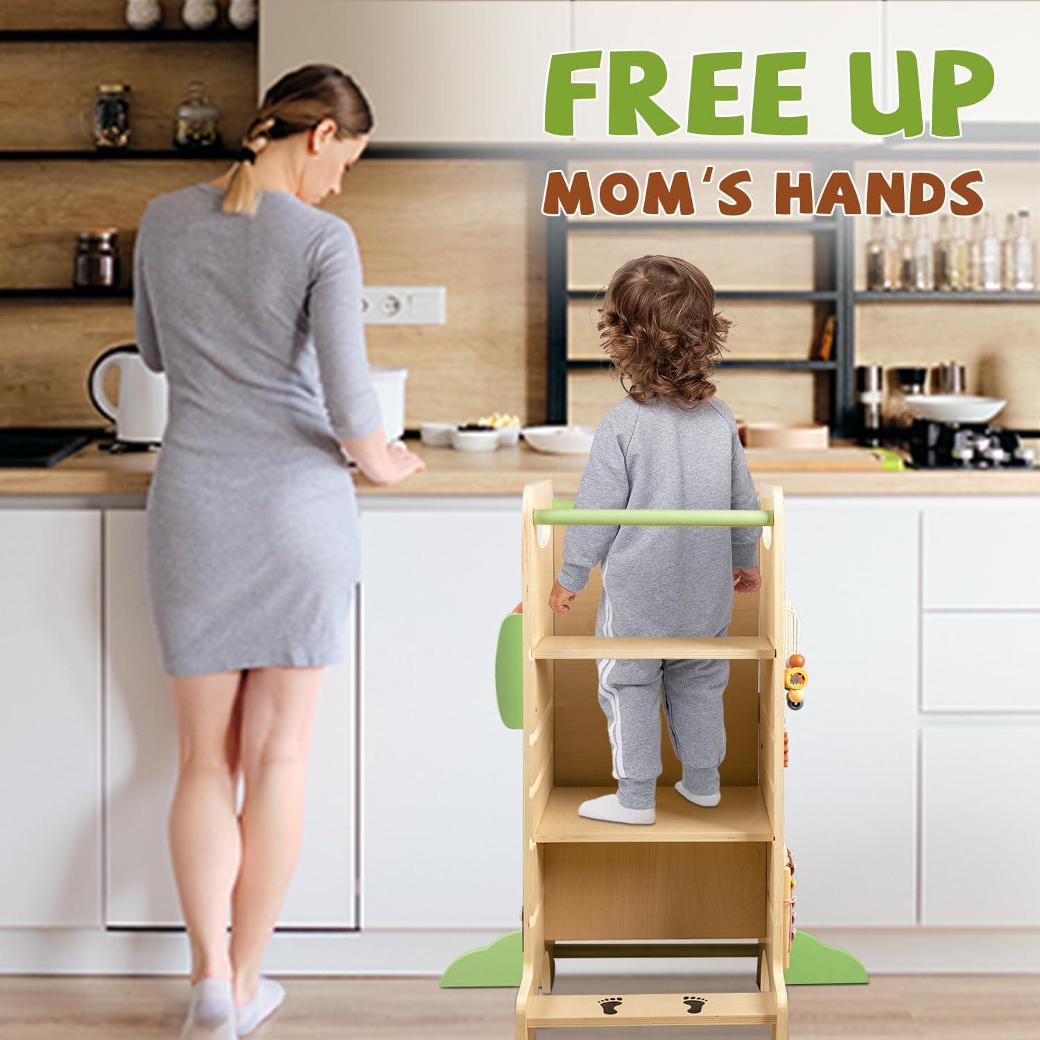 Torre de Aprendizaje aiwo 4 en 1 para Niños, Altura Ajustable