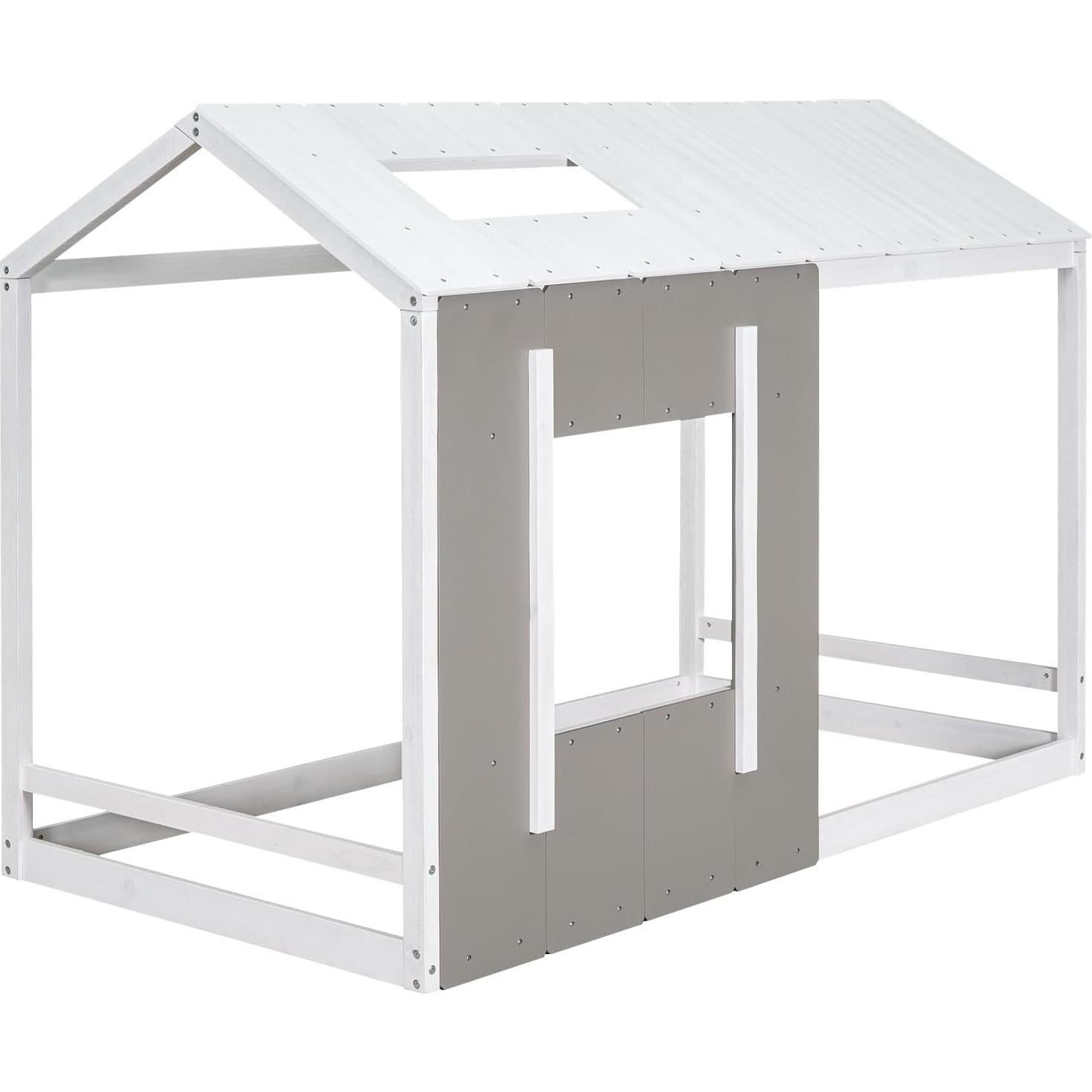 Marco de Cama Montessori Twin Bellemave Gris Blanco Antiguo