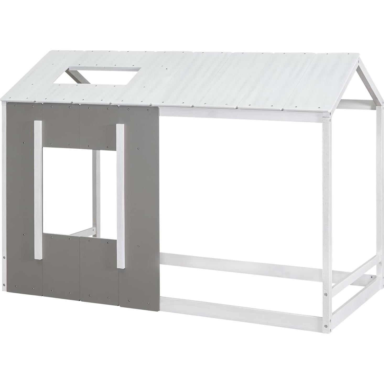 Marco de Cama Montessori Twin Bellemave Gris Blanco Antiguo