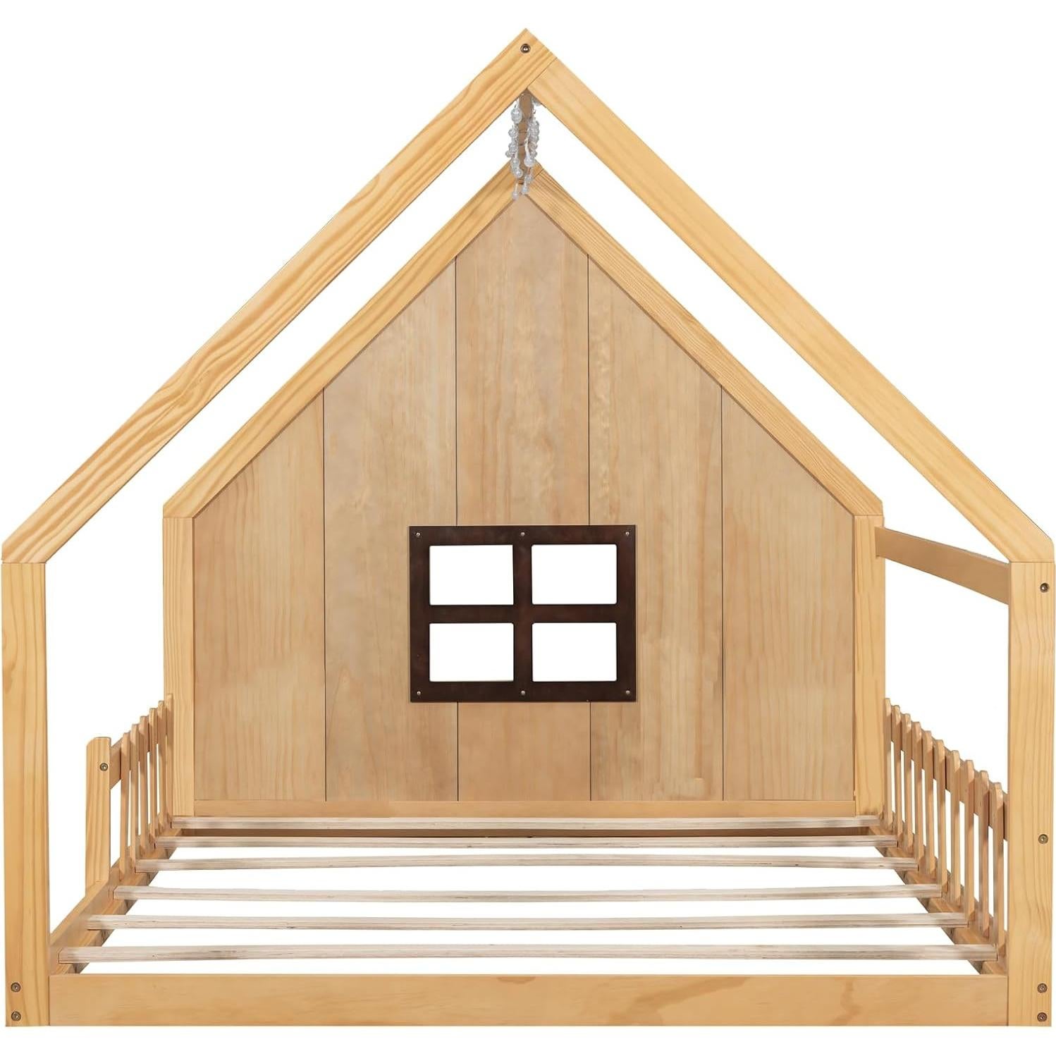 Cama Montessori Completa Merax con Luz LED y Cerca de Madera