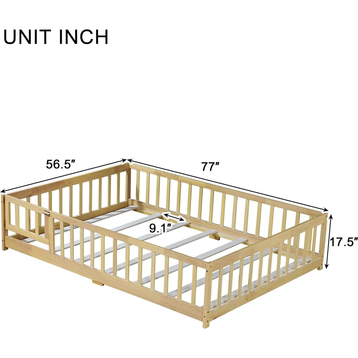 Cama de Piso Completo Bellemave con Barandillas y Puerta