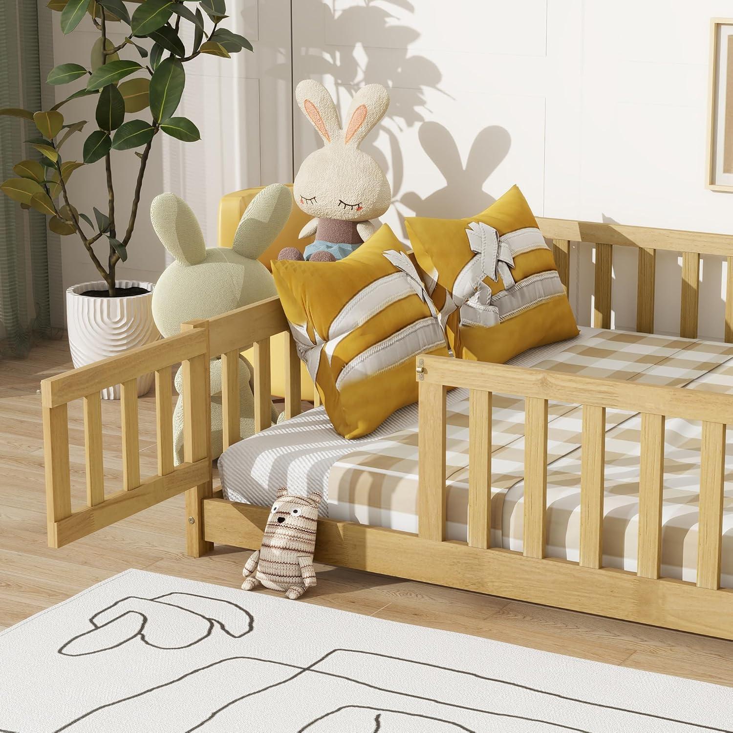 Cama de Piso Completo Bellemave con Barandillas y Puerta