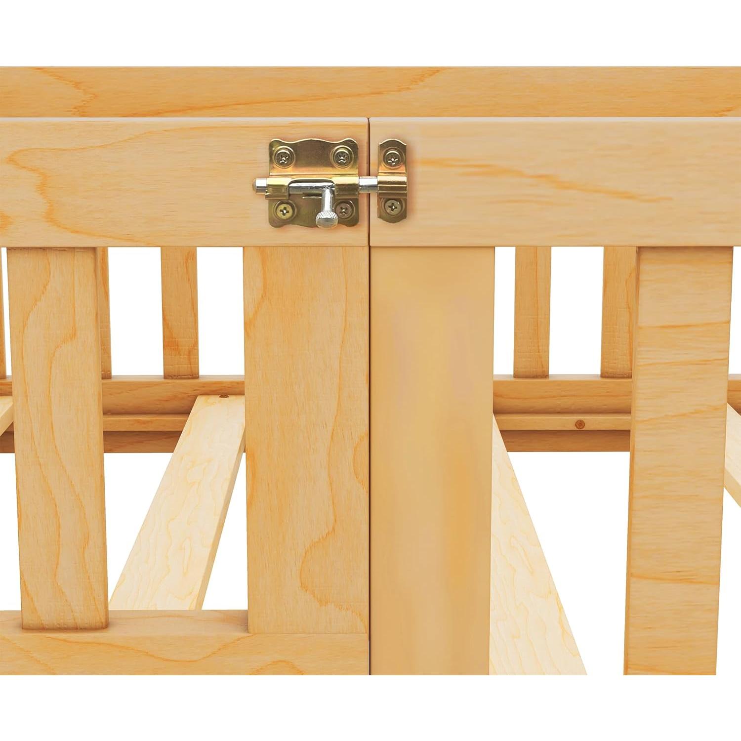 Cama de Piso Twin Bellemave con Listones y Barandilla Natural