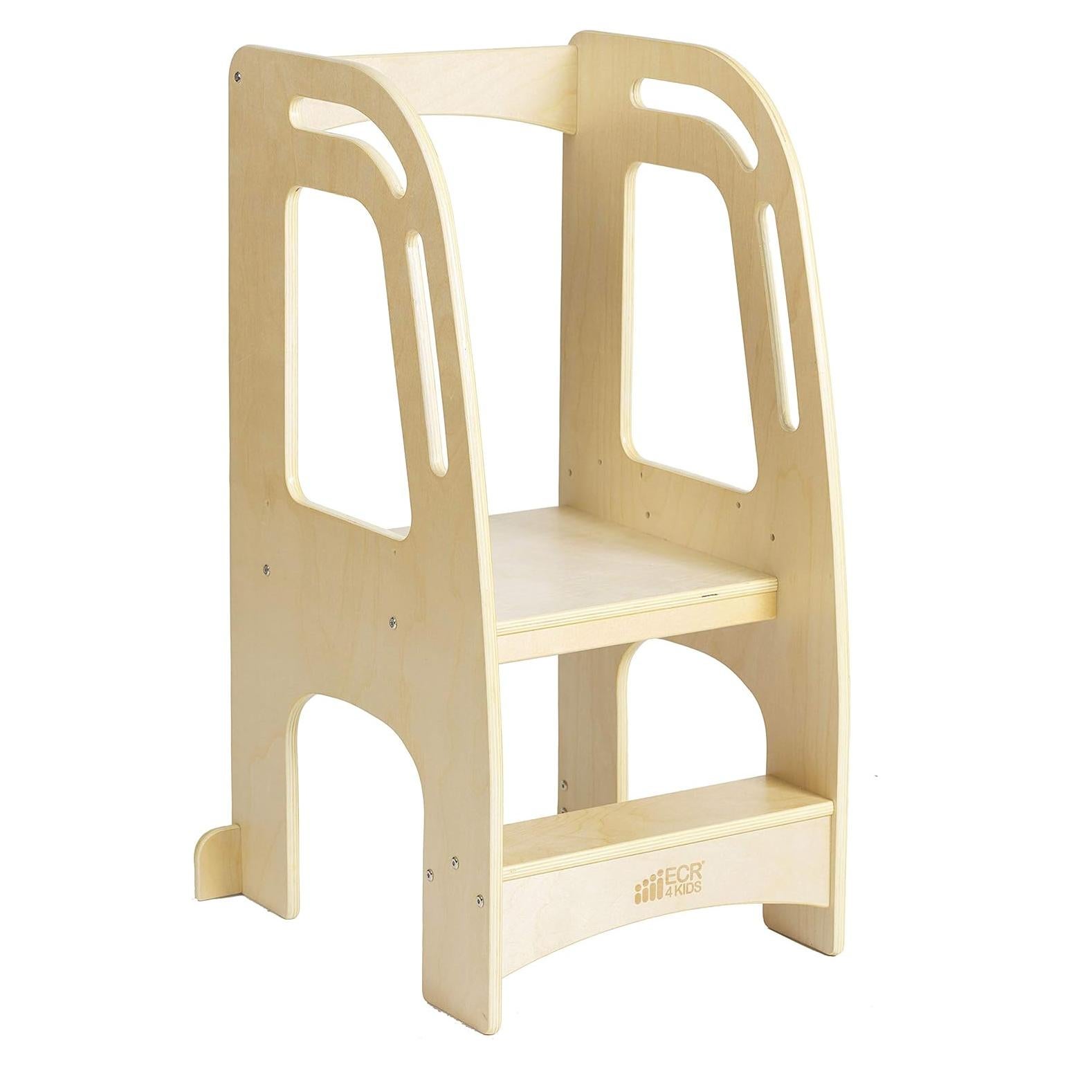 Torre de Cocina ECR4Kids para Niños, Taburete Natural Ajustable
