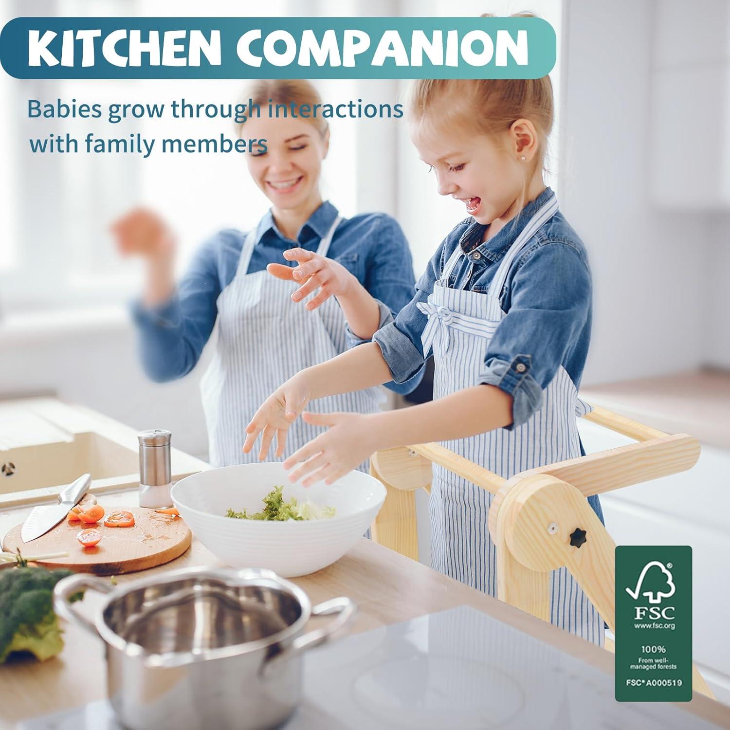 Torre Plegable para Niños Doerpuz - 3 Alturas Ajustables