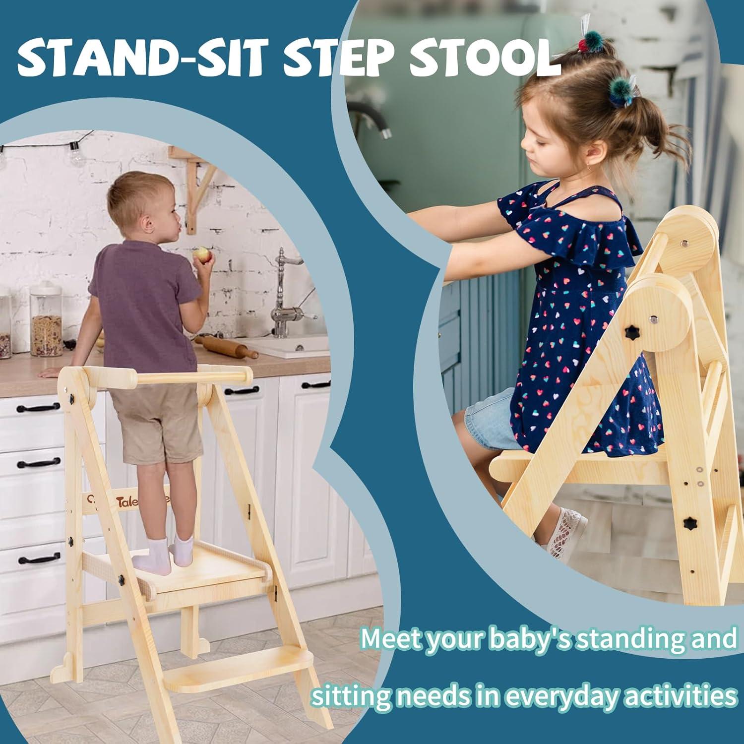 Torre Plegable para Niños Doerpuz - 3 Alturas Ajustables