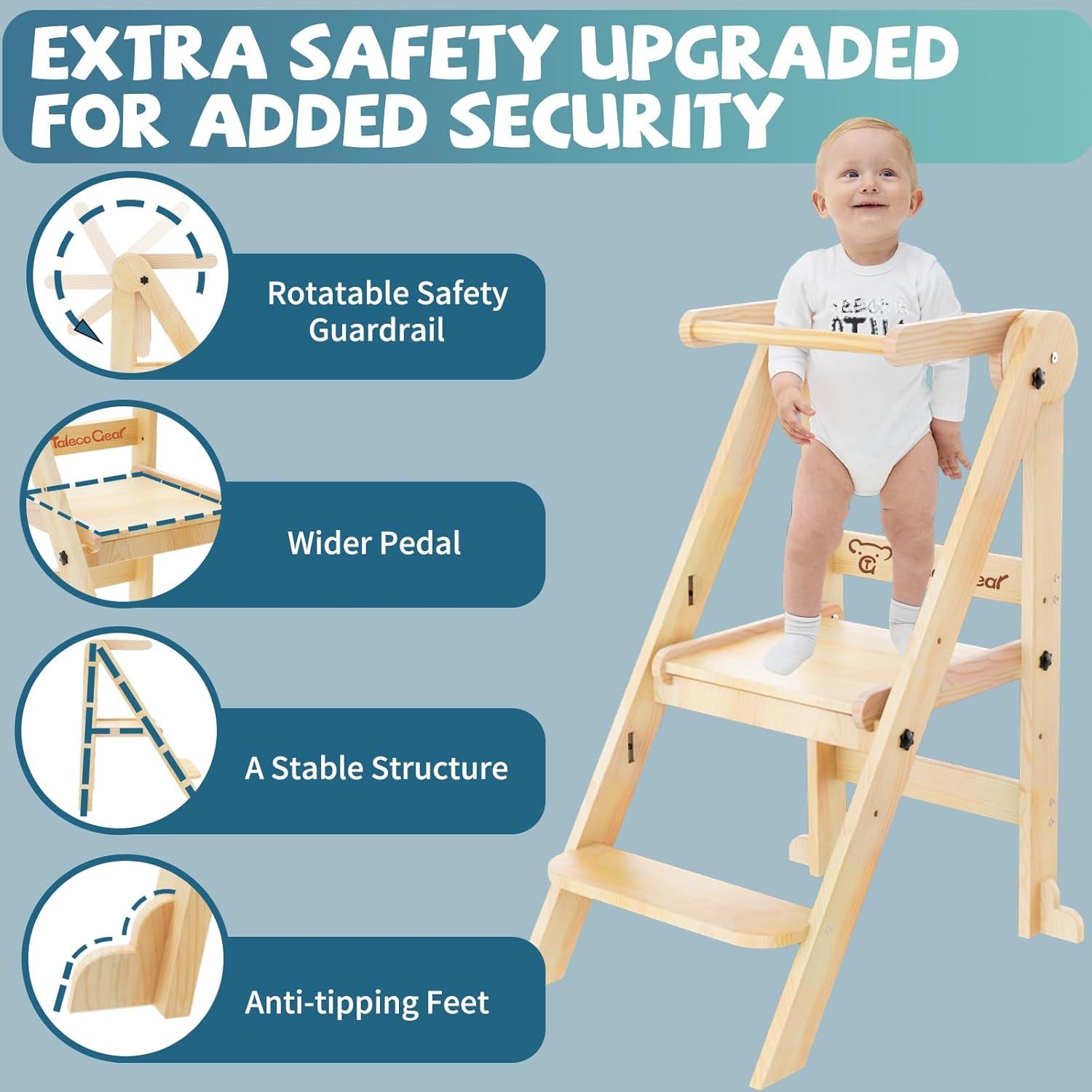 Torre Plegable para Niños Doerpuz - 3 Alturas Ajustables