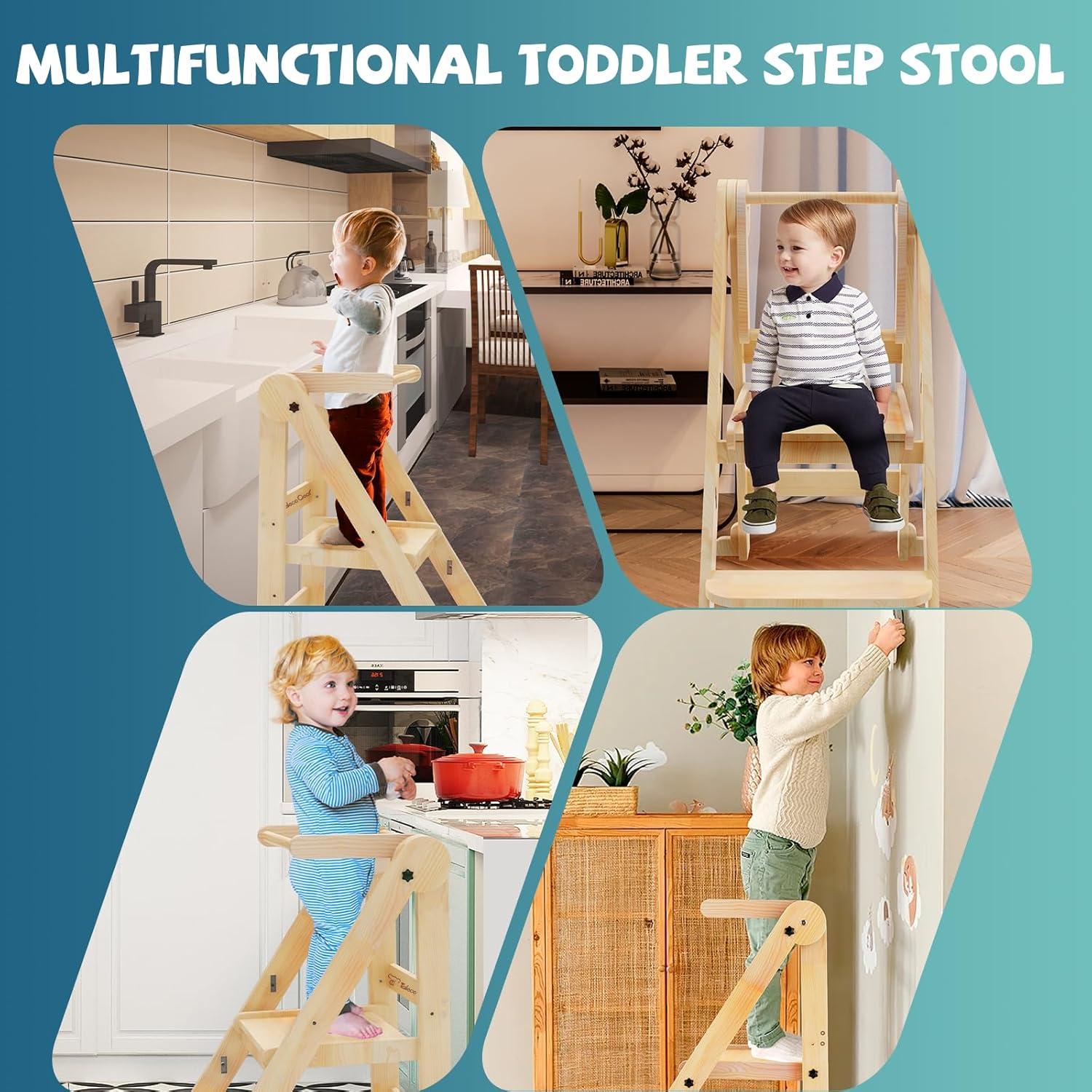 Torre Plegable para Niños Doerpuz - 3 Alturas Ajustables