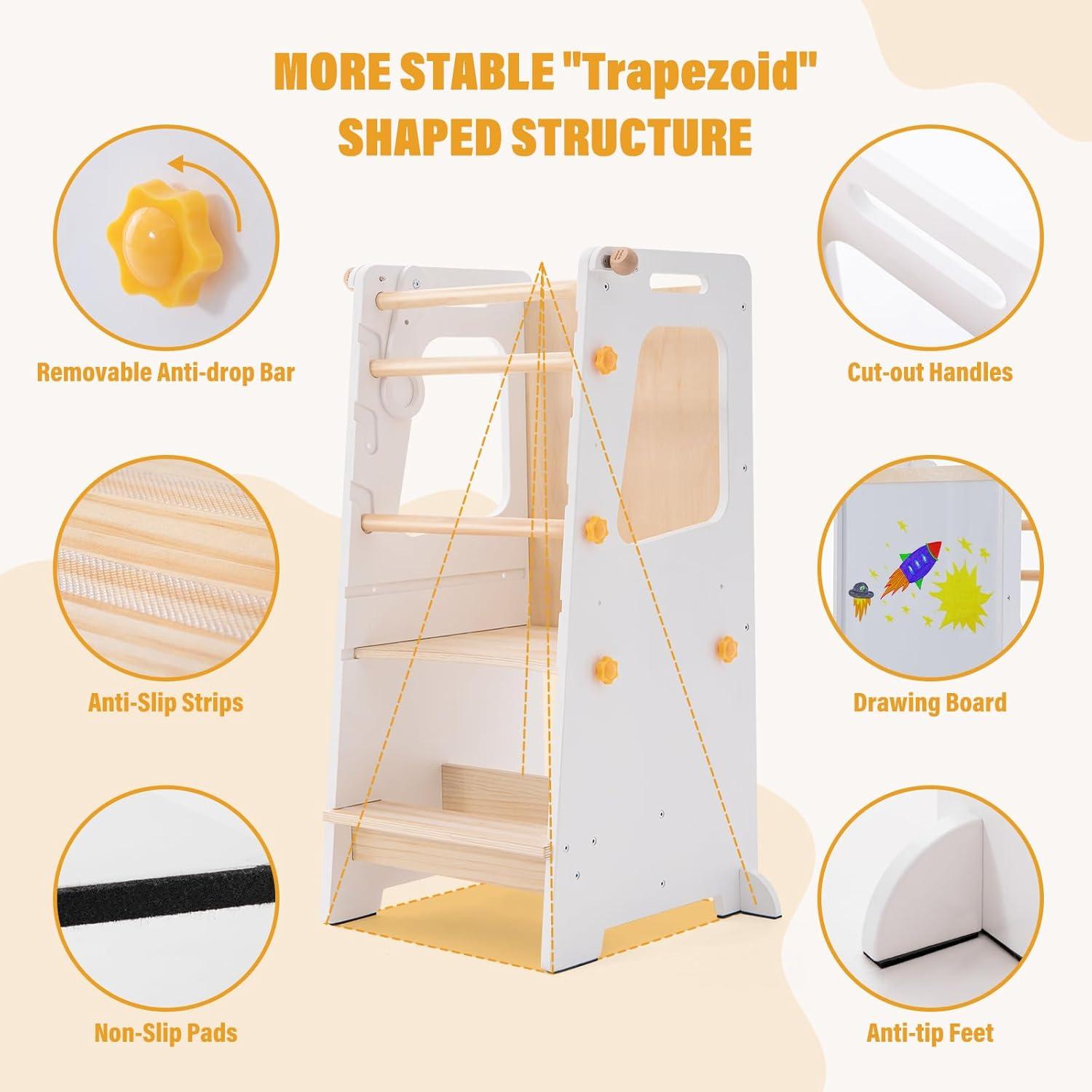 Torre de Ayuda para Niños Gewitt, Ajustable y Multifuncional