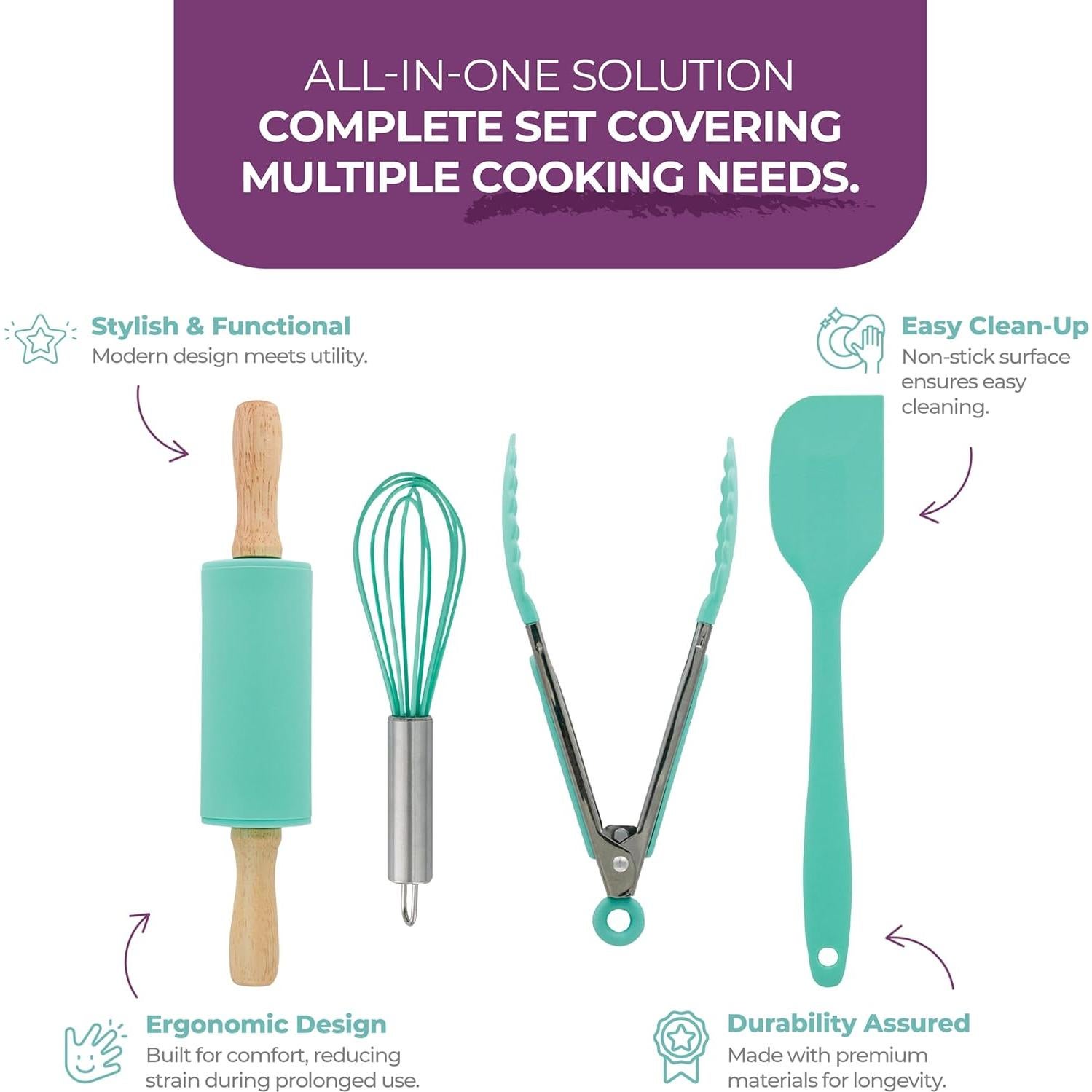 Juego de Utensilios de Cocina Tovla Jr. 4 Piezas para Niños