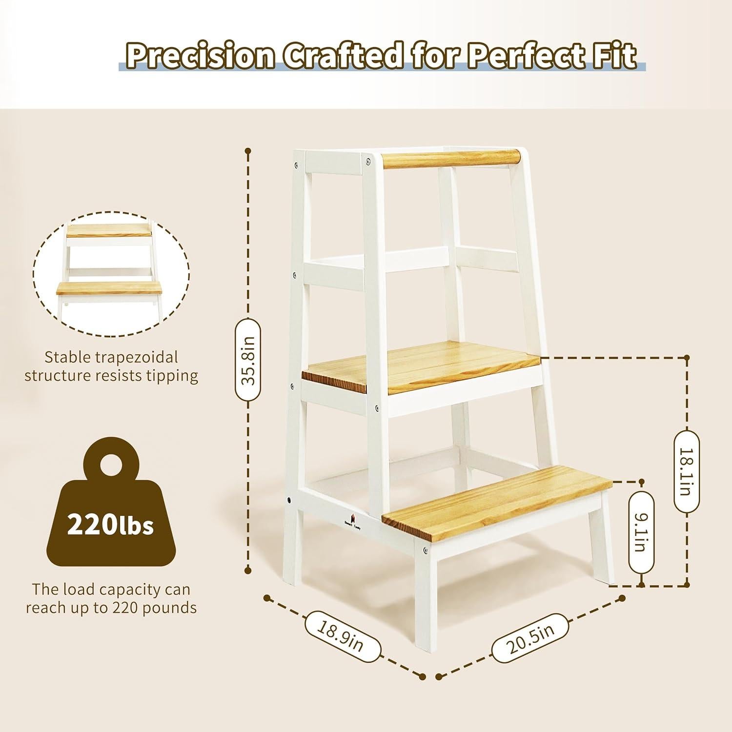 Torre de Aprendizaje para Niños Damoch Moore - Madera de Pino