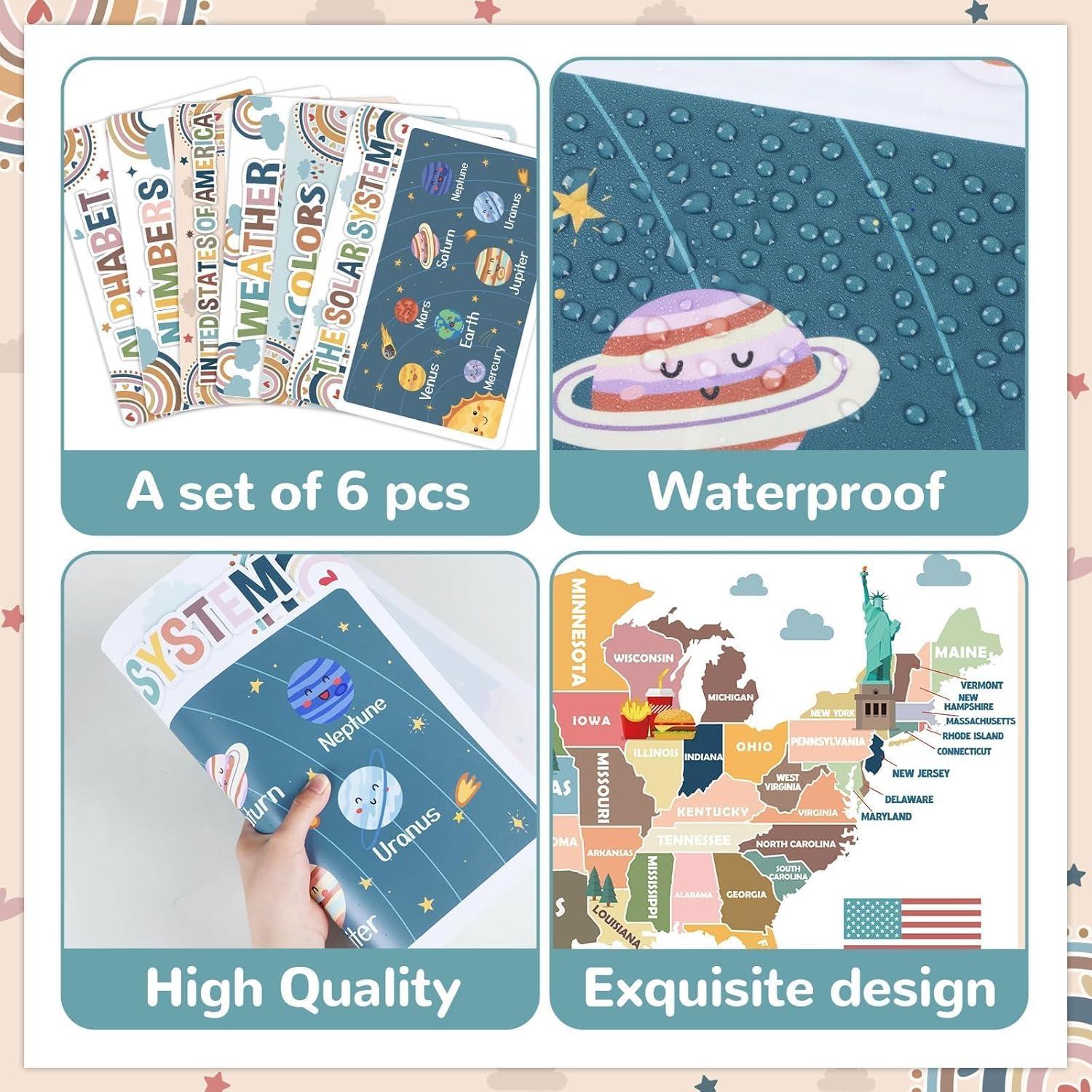 Juego de 6 Manteles Plásticos Educativos OBUSATT 43x32cm