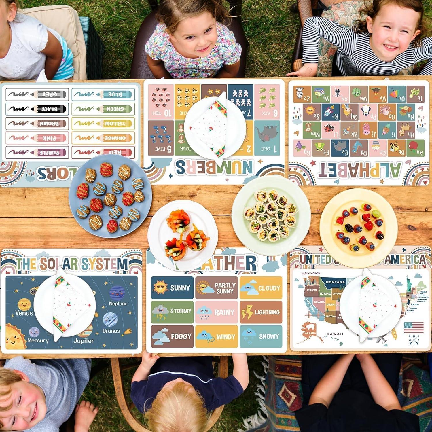 Juego de 6 Manteles Plásticos Educativos OBUSATT 43x32cm