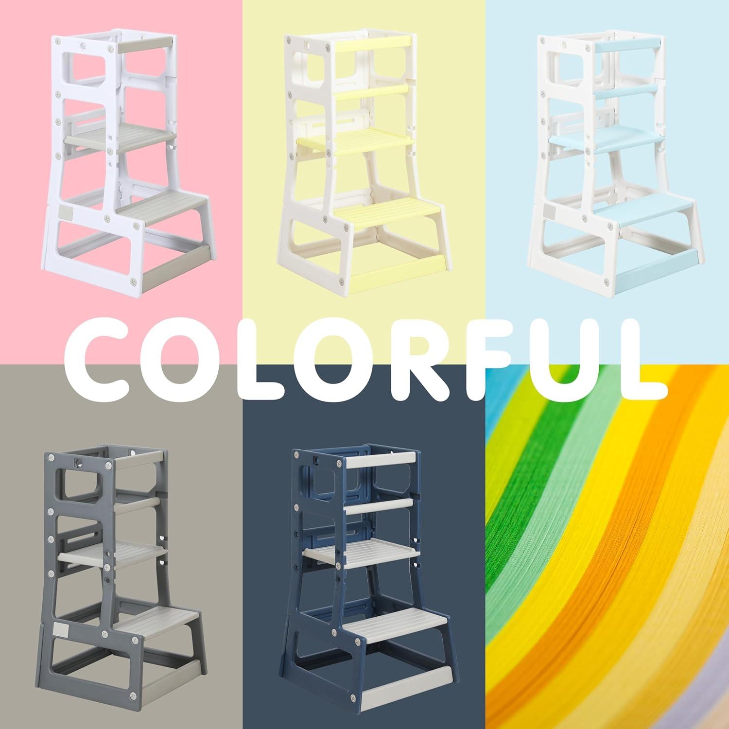 Escalera Ajustable SDADI para Niños, Taburete de Cocina y Baño