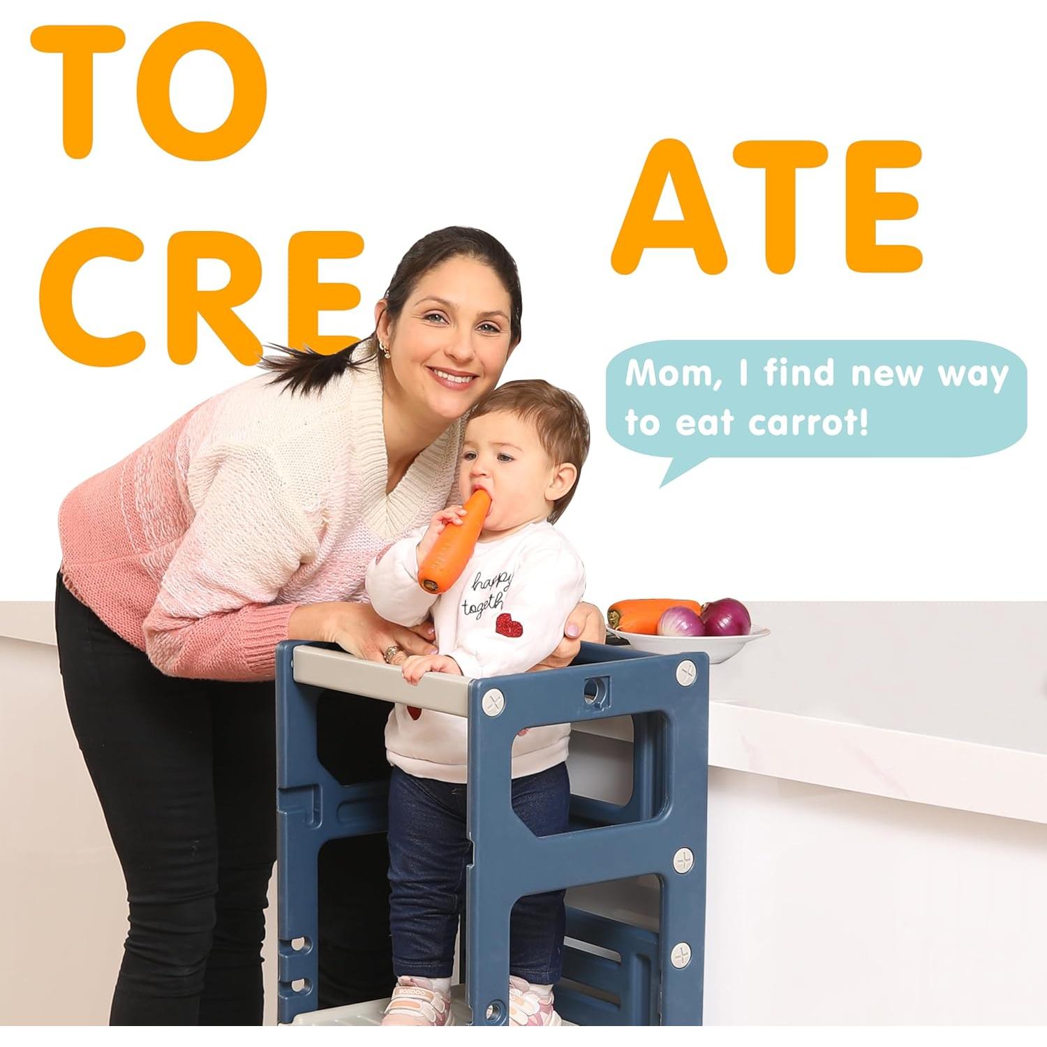 Escalera Ajustable SDADI para Niños, Taburete de Cocina y Baño