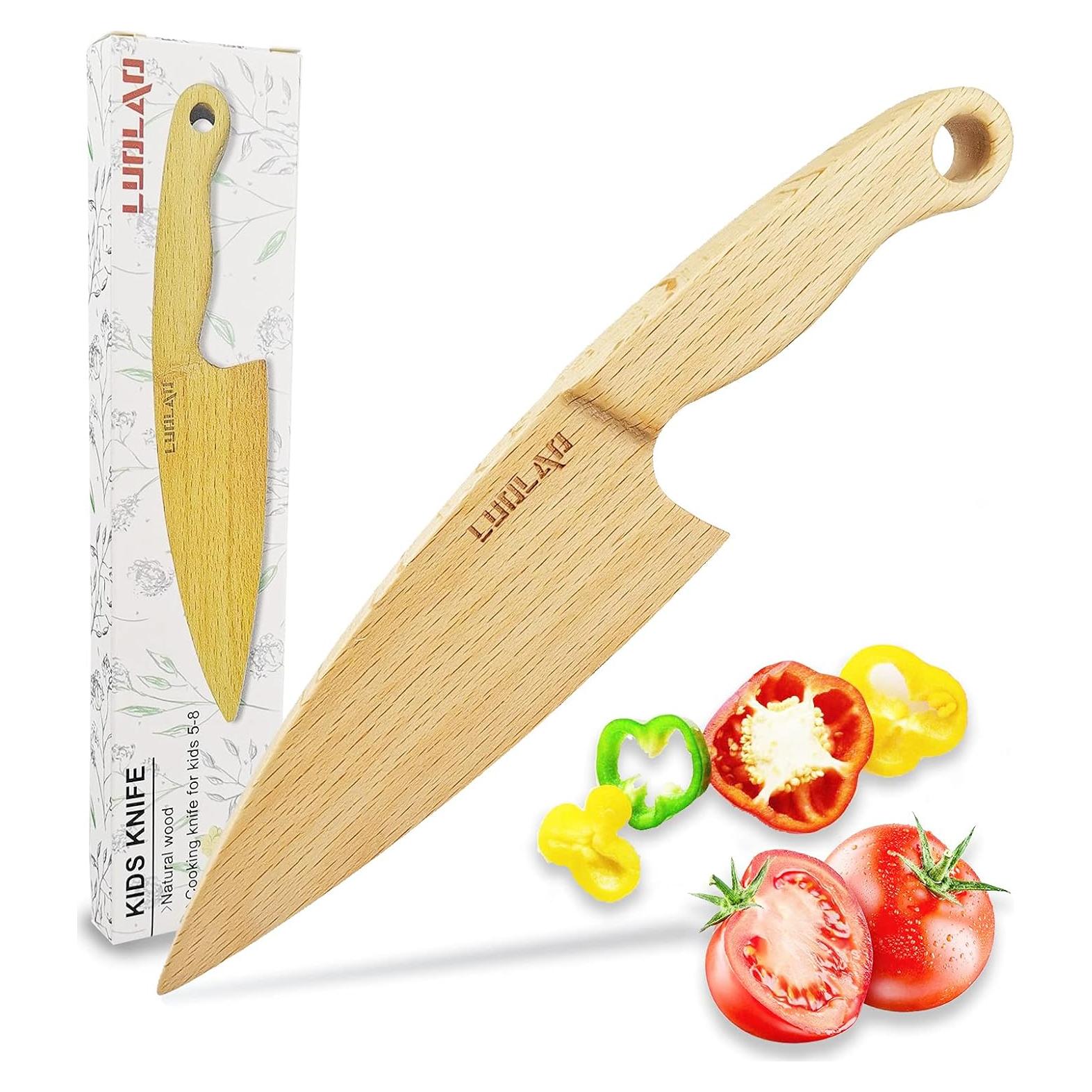 Cuchillo Montessori de Madera LUOLAO para Niños 5-8 Años