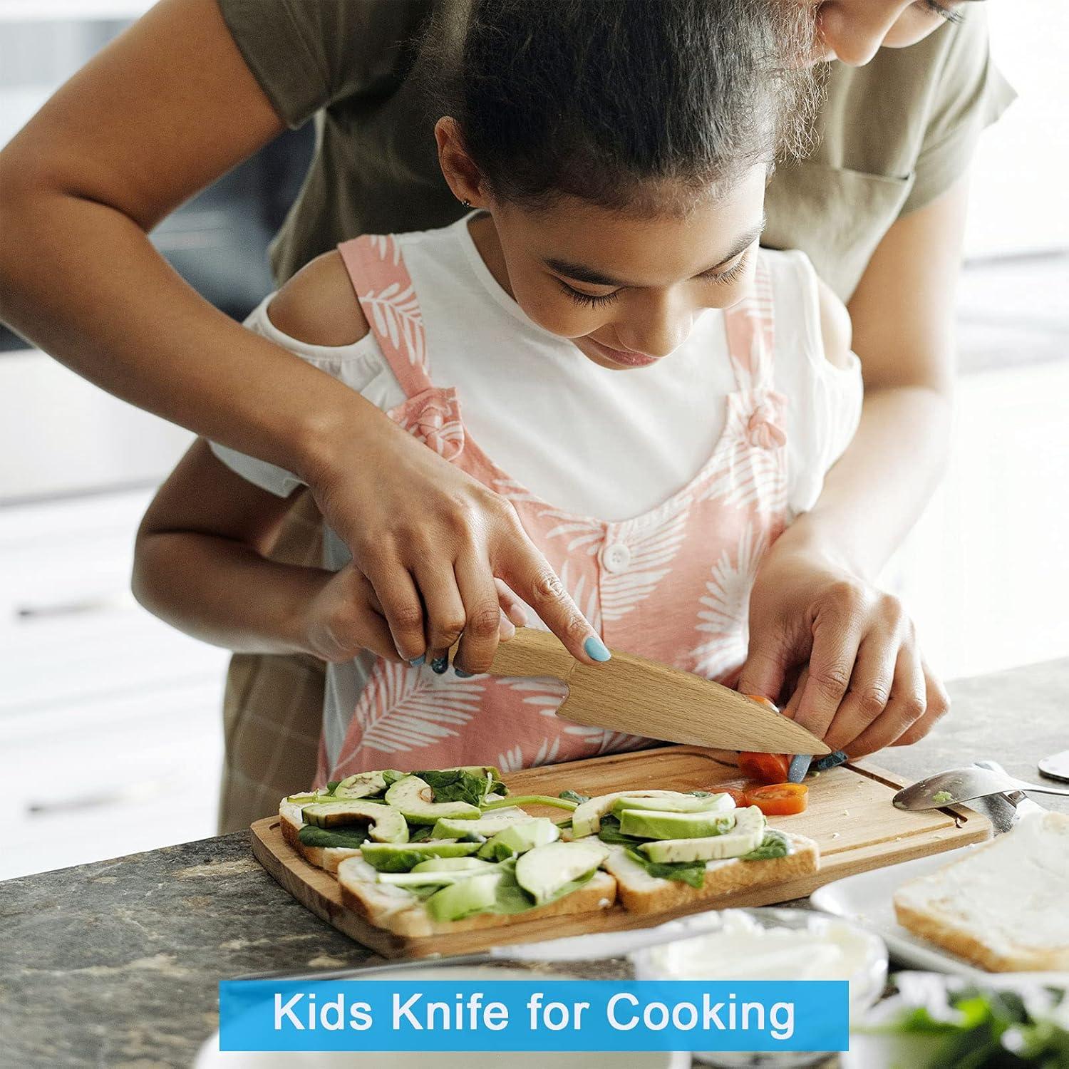 Cuchillo Montessori de Madera LUOLAO para Niños 5-8 Años