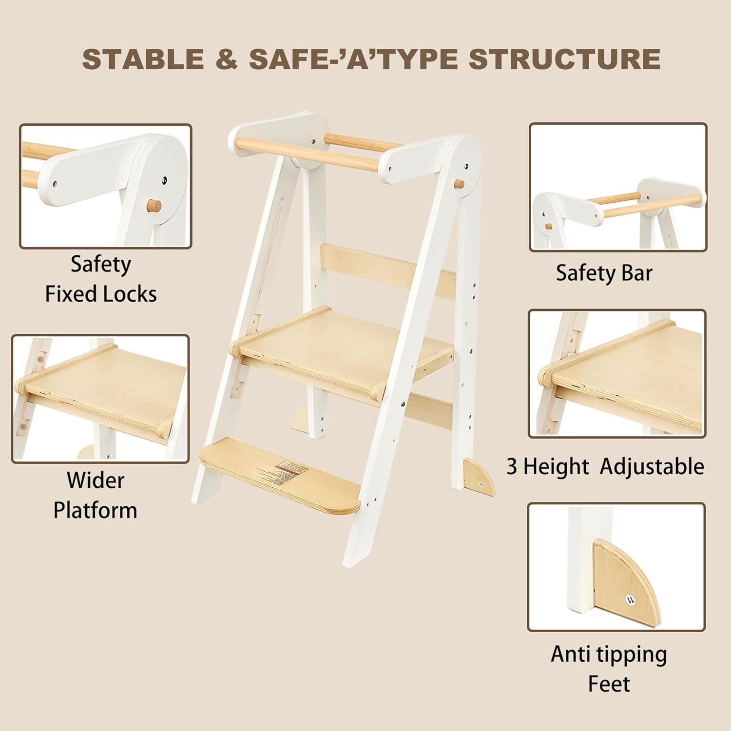 Torre de Aprendizaje Plegable TDKDHoming para Niños 1.5-6 años