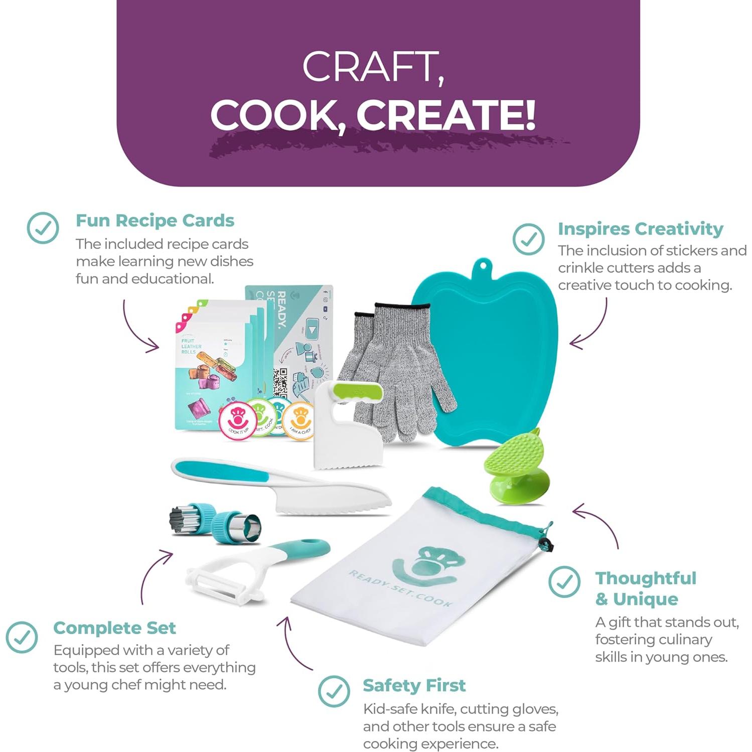 Juego de Corte Tovla Jr. para Niños - Cuchillos Seguros y Utensilios