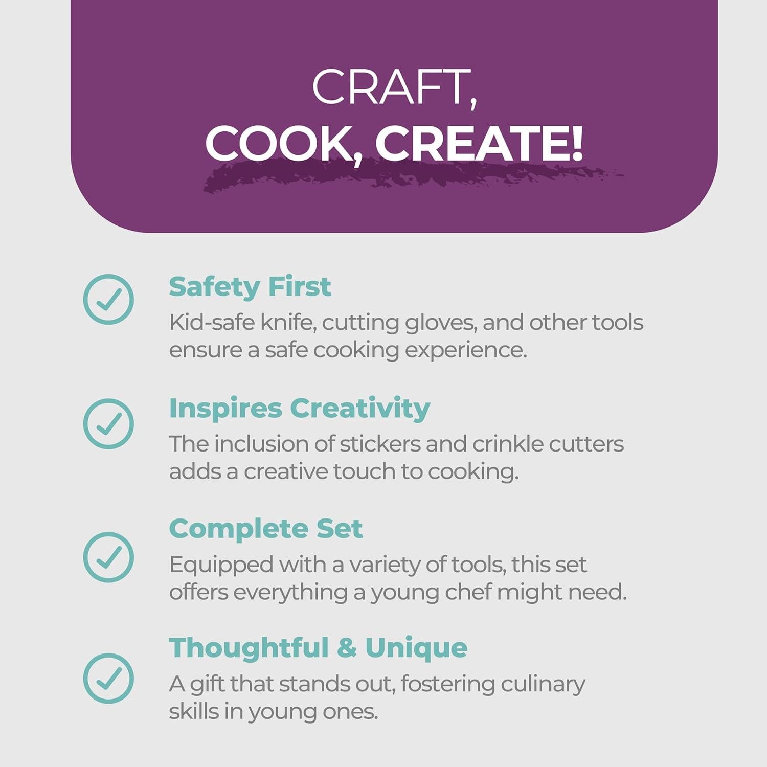 Juego de Corte Tovla Jr. para Niños - Cuchillos Seguros y Utensilios