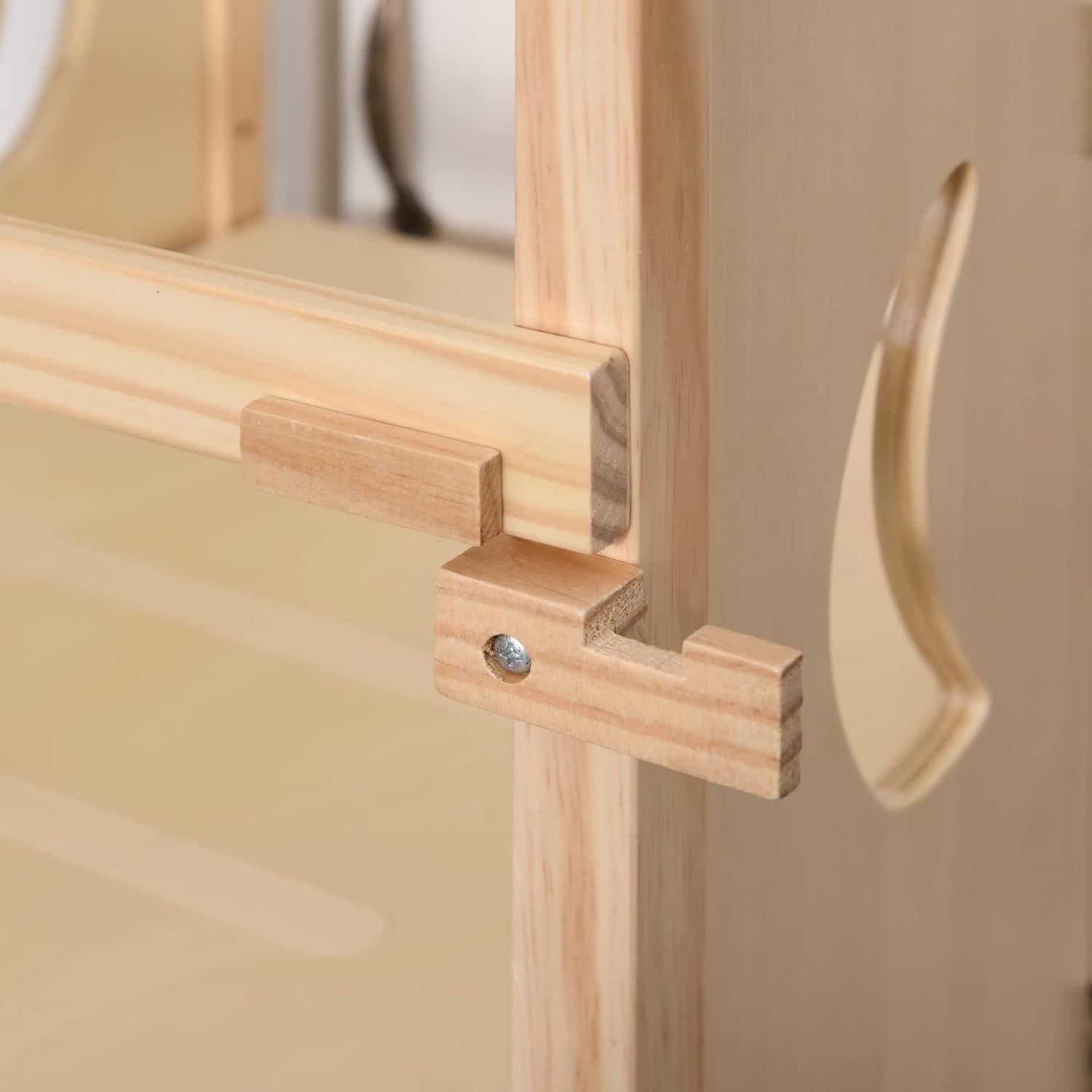 Escalera de Cocina Plegable Qaba para Niños 3-8 Años Madera