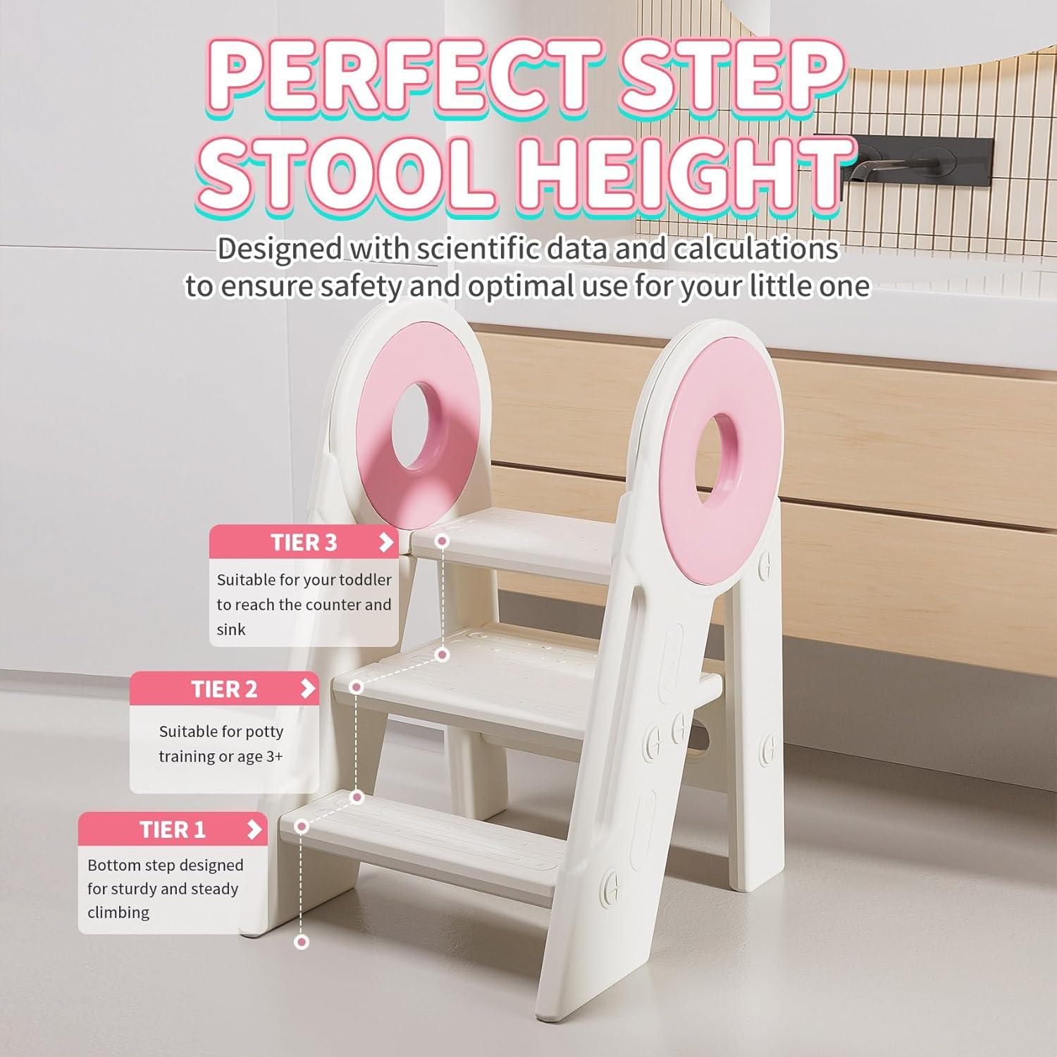 Taburete Plegable para Niños UNICOO - Ajustable 2-3 Pasos