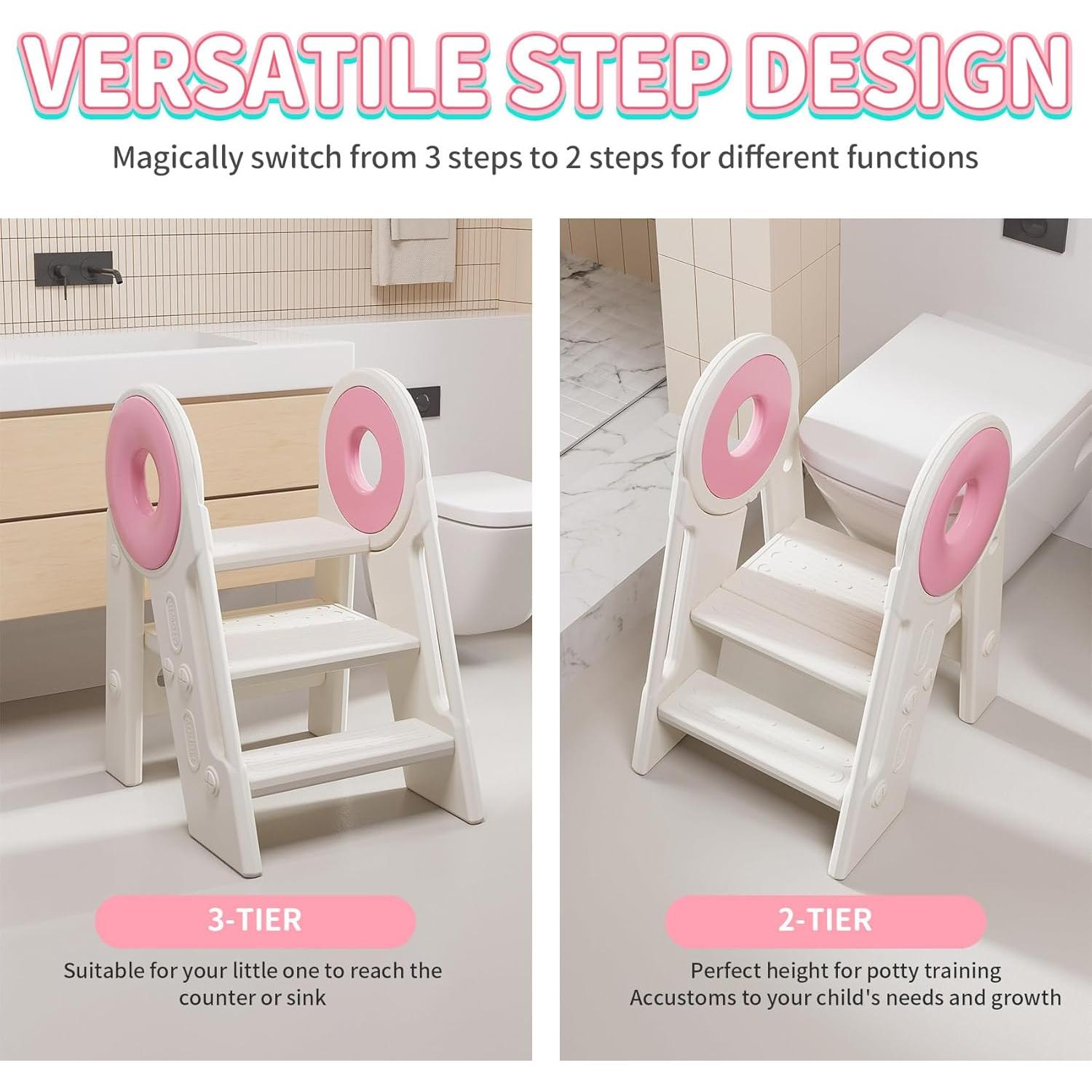 Taburete Plegable para Niños UNICOO - Ajustable 2-3 Pasos