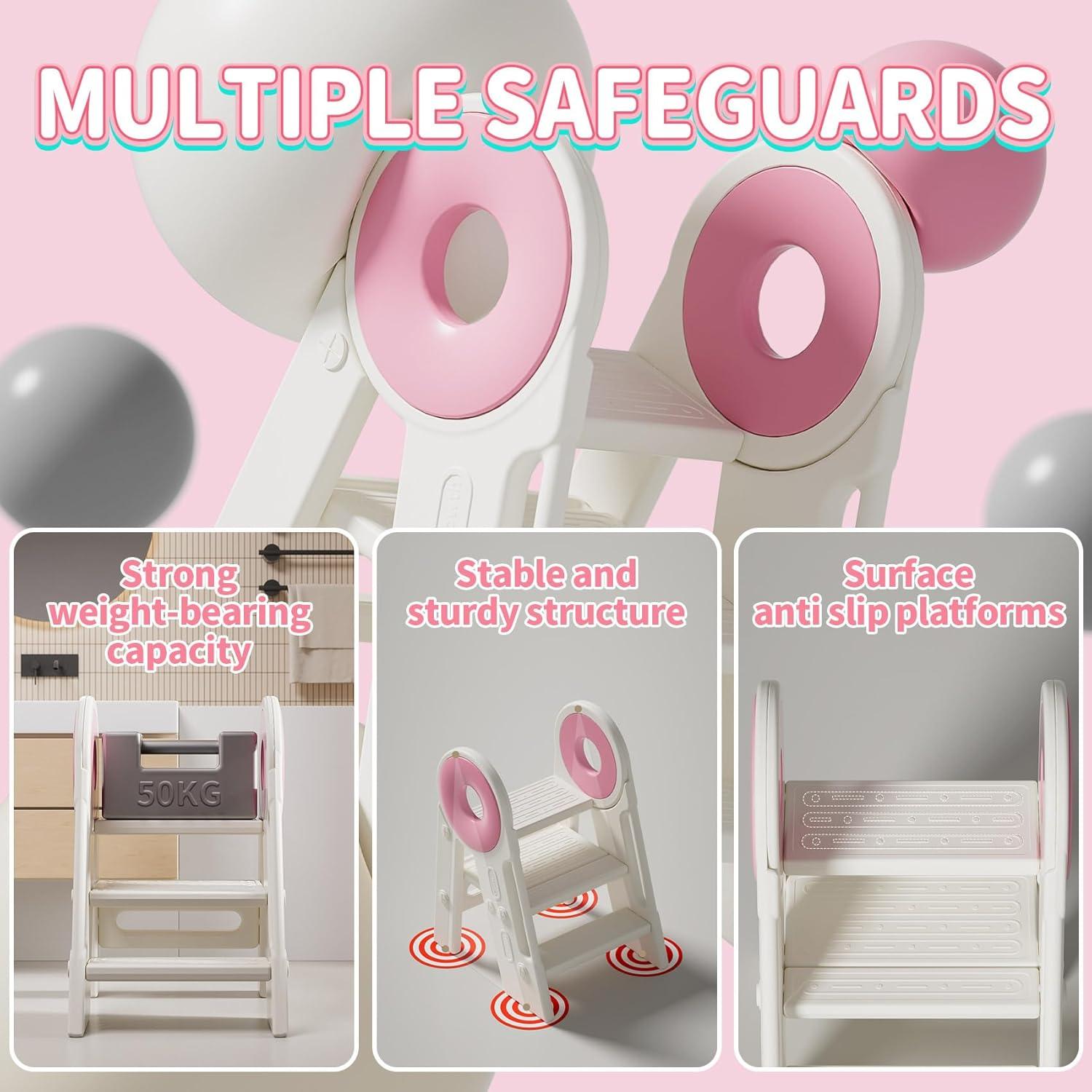 Taburete Plegable para Niños UNICOO - Ajustable 2-3 Pasos