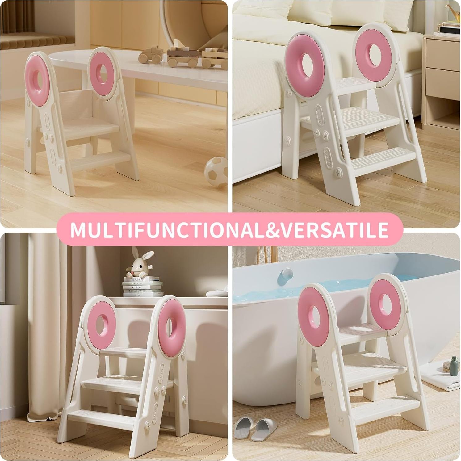 Taburete Plegable para Niños UNICOO - Ajustable 2-3 Pasos