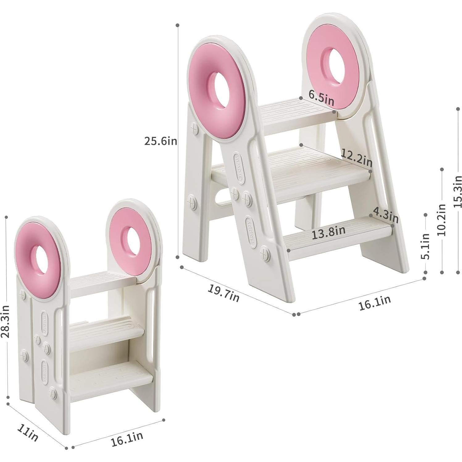 Taburete Plegable para Niños UNICOO - Ajustable 2-3 Pasos