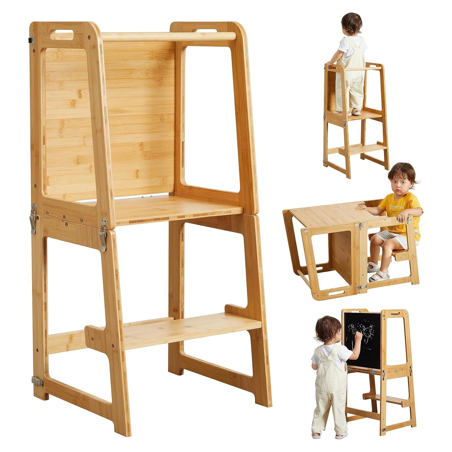 Torre de Aprendizaje 4-en-1 Onirw para Niños Natural