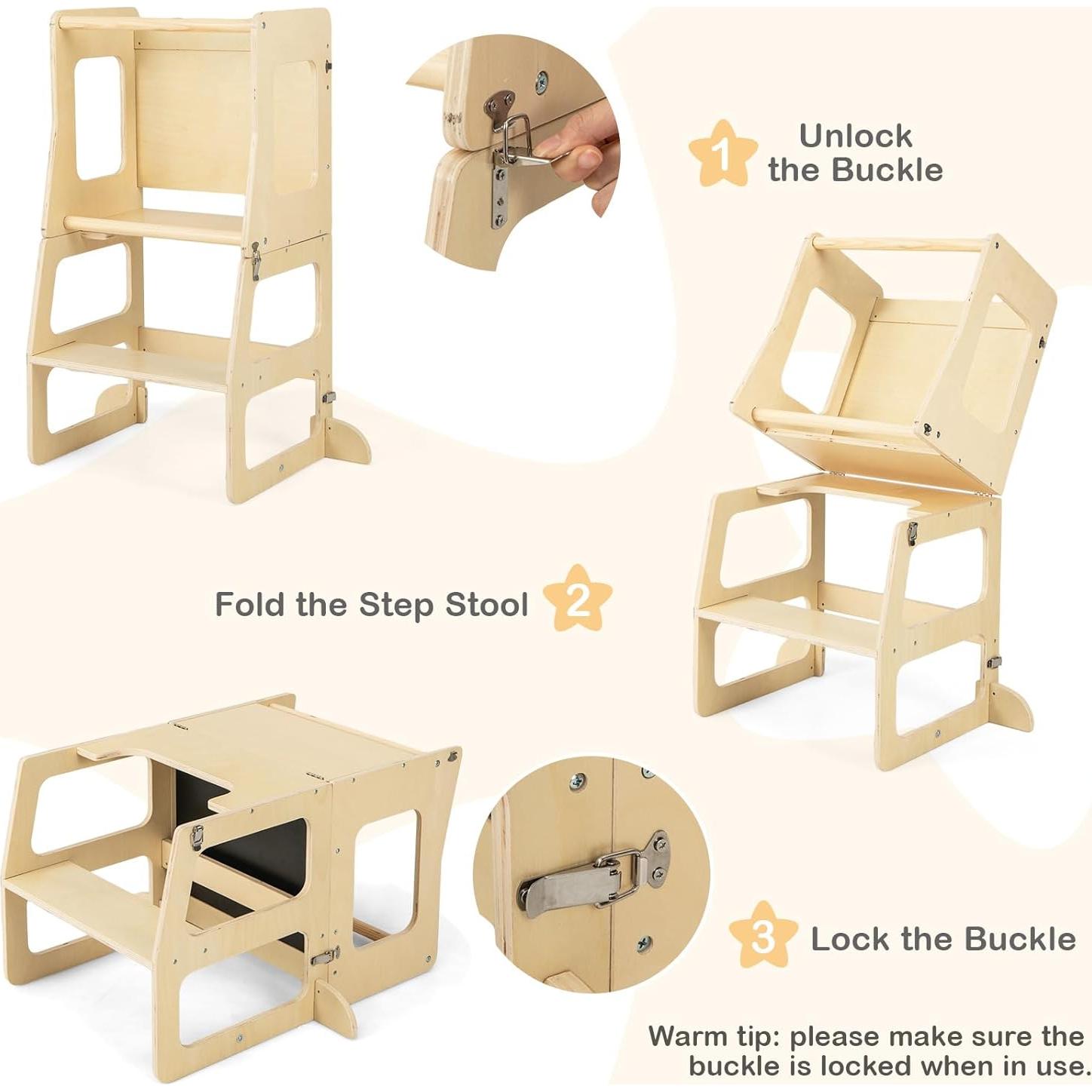 Torre de Aprendizaje Costzon 3 en 1 para Niños Plegable