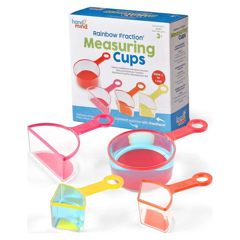 Set de 4 Tazas de Medir de Fracciones Arcoíris hand2mind