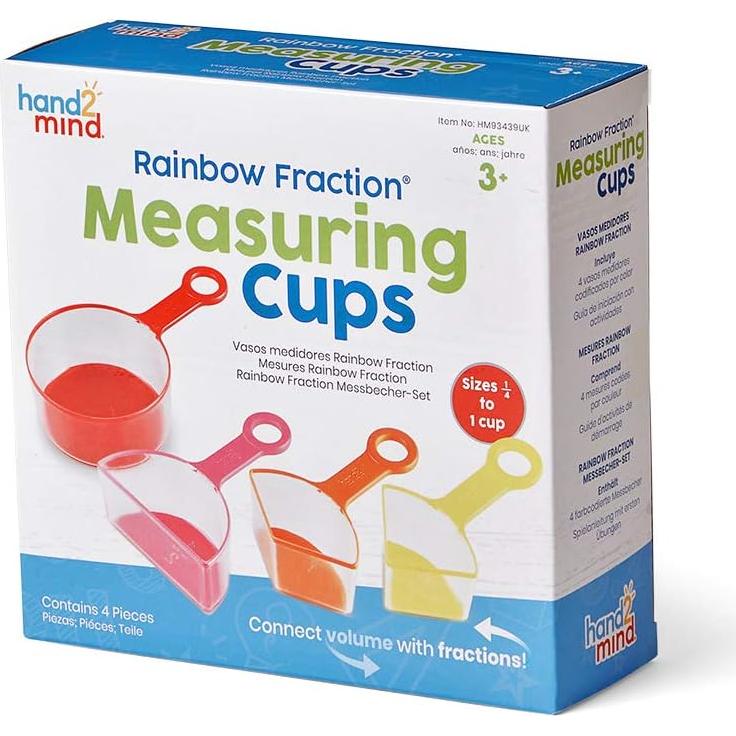 Set de 4 Tazas de Medir de Fracciones Arcoíris hand2mind